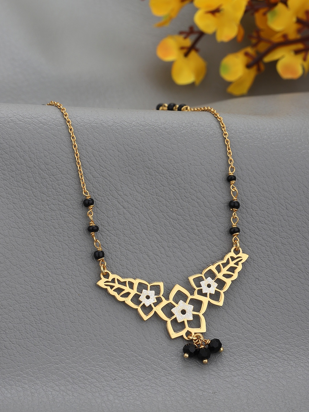 

Anouk Gold-Plated 925 Sterling Silver Artificial Beads Mangalsutra