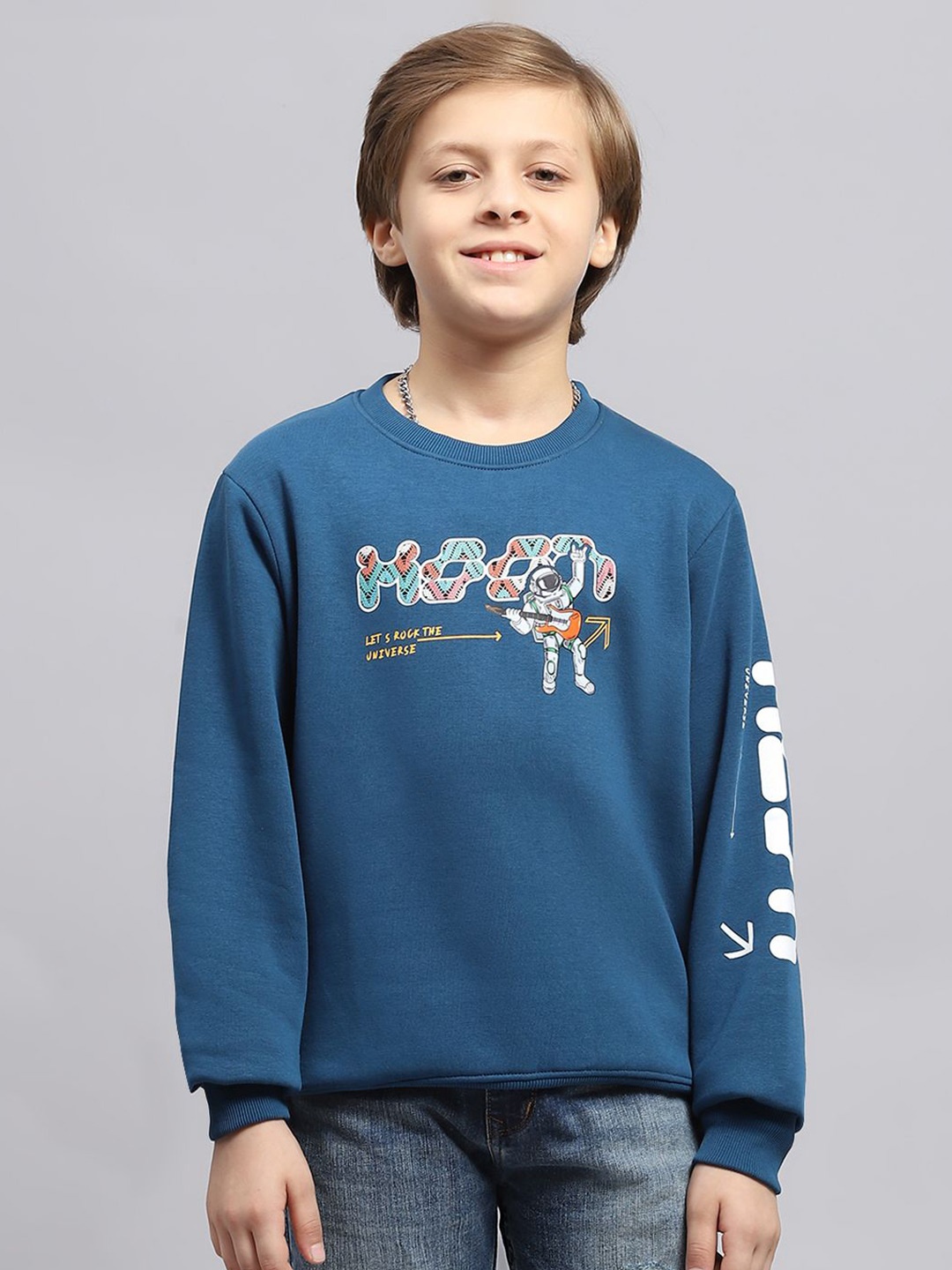

Monte Carlo Boys Graphic Printed Cotton Sweatshirt, Blue