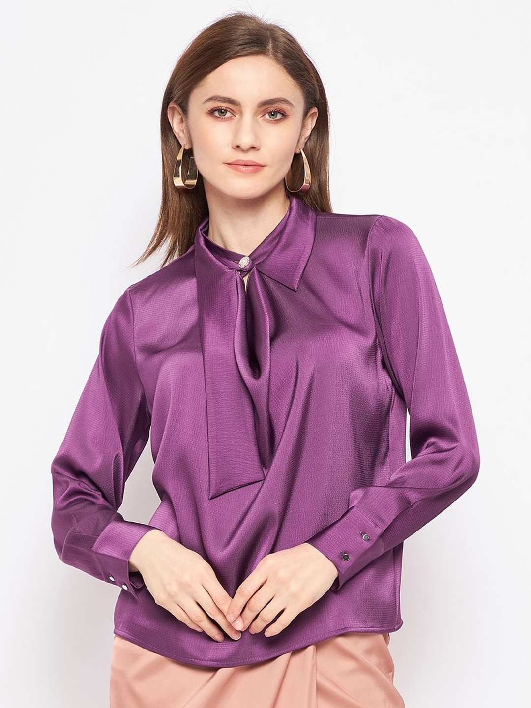 

Madame womens Tie-Up Top, Purple