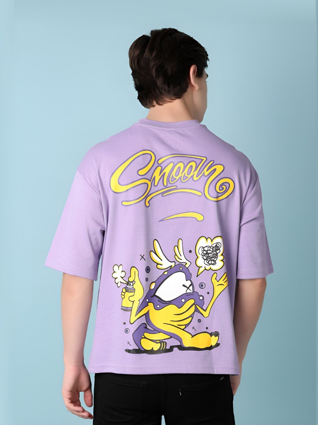 

V-Mart Men Graphic Printed Round Neck Cotton T-shirt, Purple