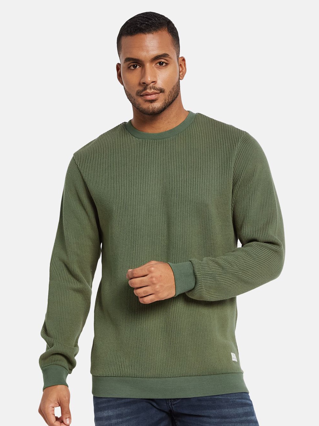 

Octave Men Long Sleeves Regular Casual Sweatshirt, Olive