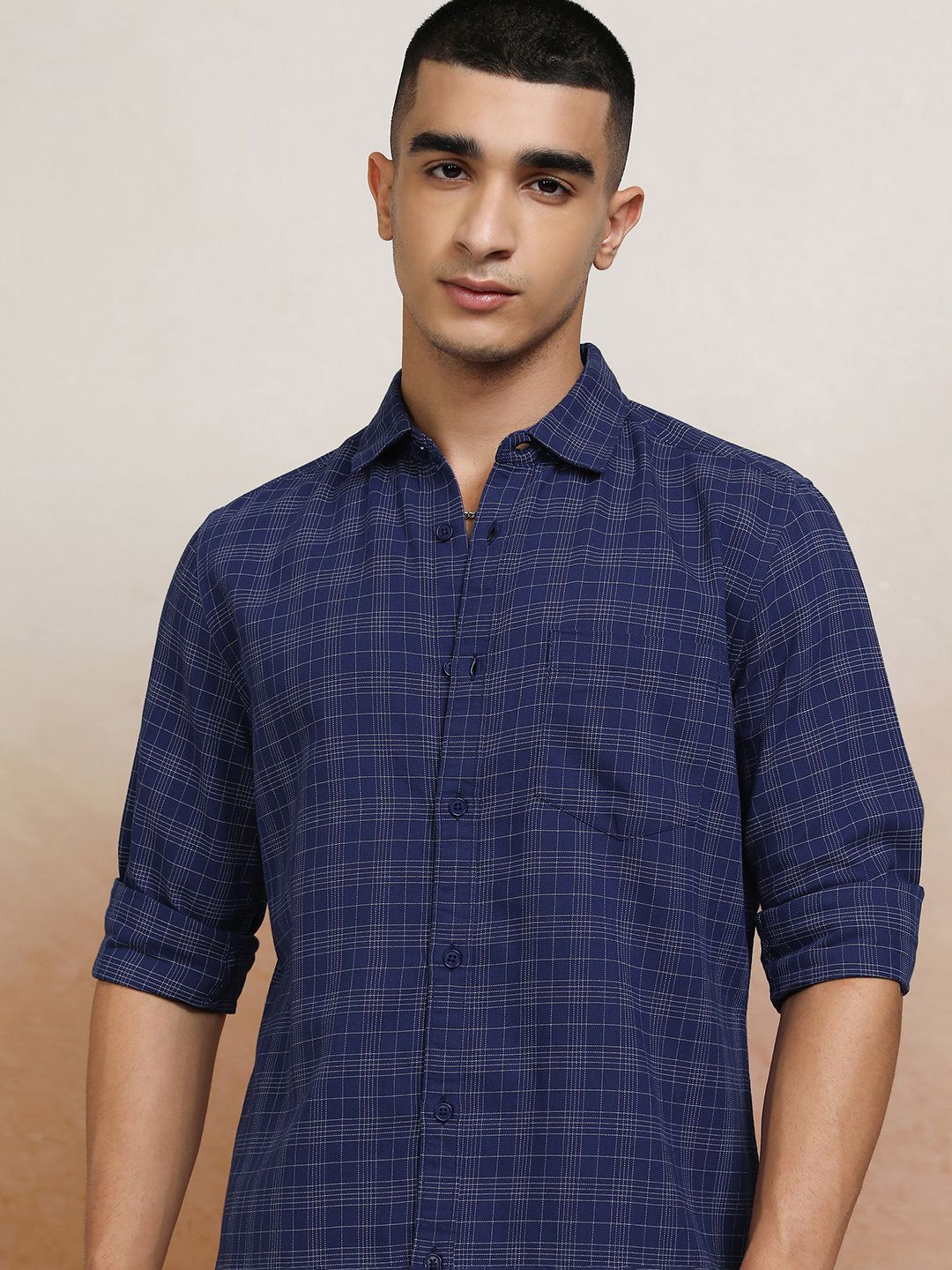 

Highlander Men Checked Casual Shirt, Blue