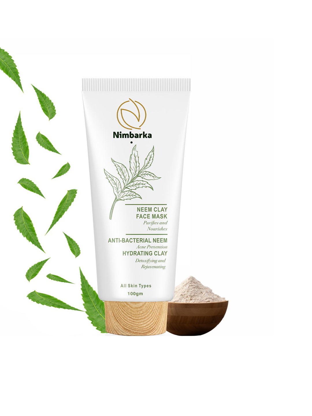 

Nimbarka Neem Clay Face Mask with Deep Cleansing & Hydrating Formula - 100 g, White