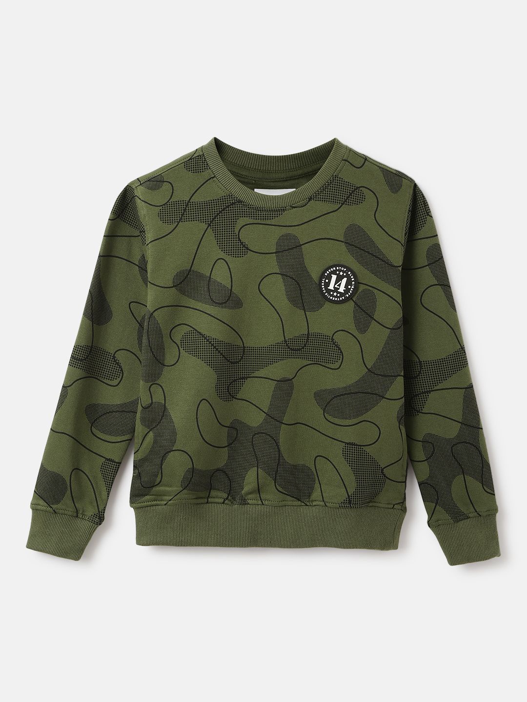 

Blue Giraffe Boys Printed Sweatshirt, Olive