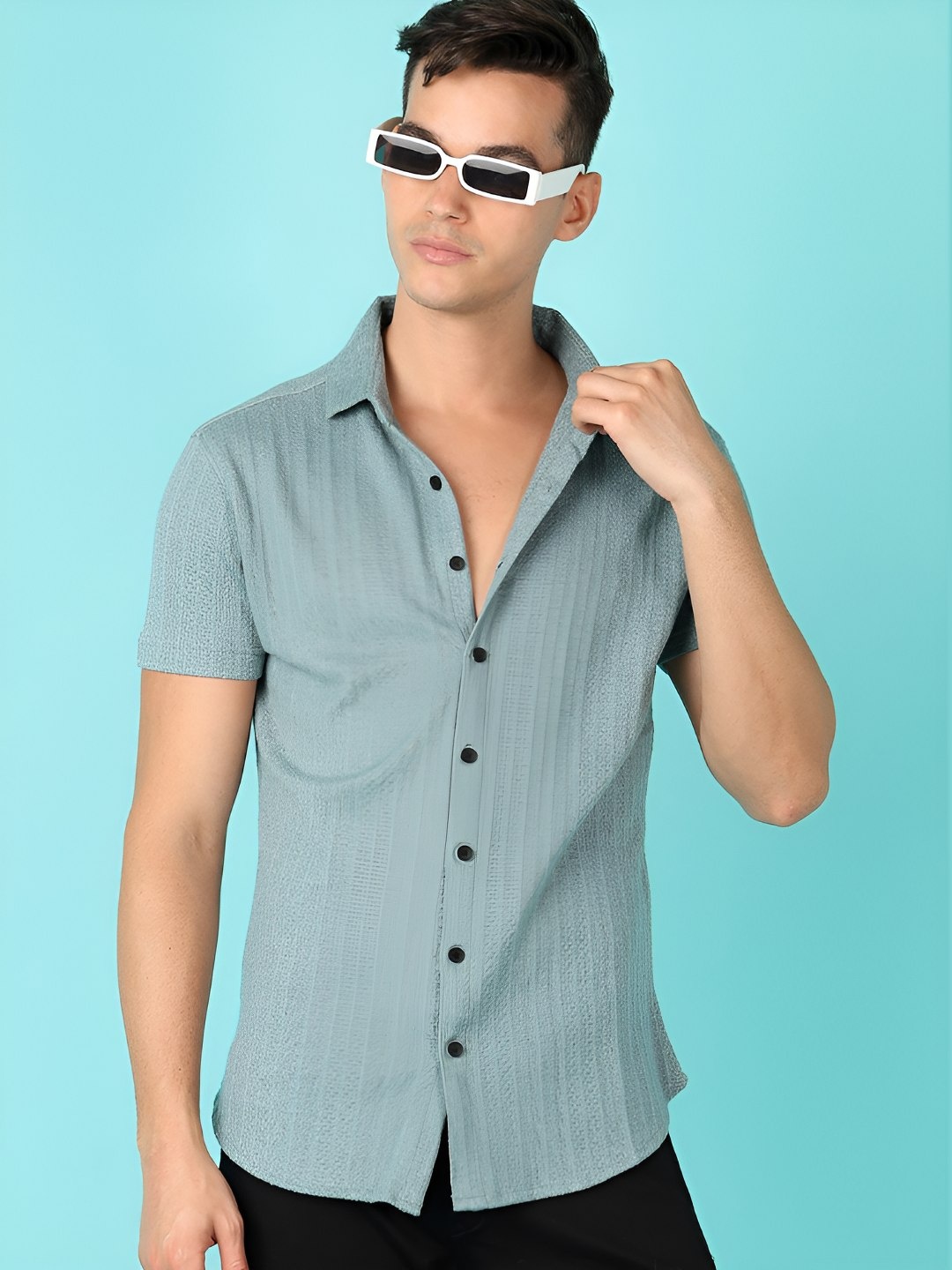 

V-Mart Men Polo Collar T-shirt, Blue