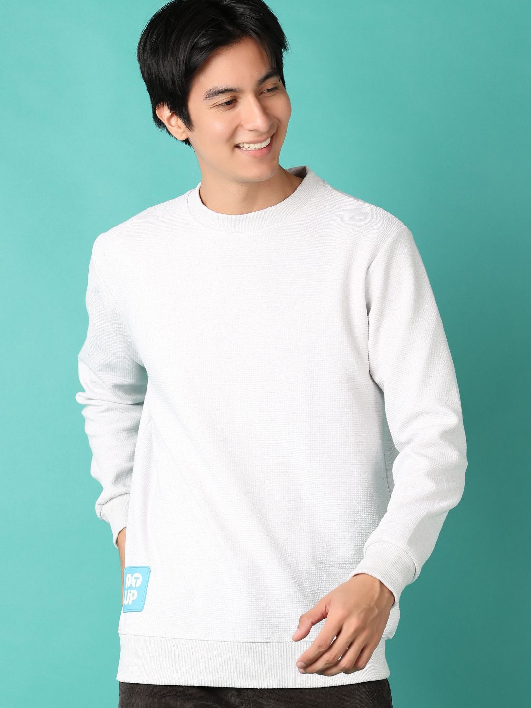

V-Mart Men Self Design Cotton Pullover Sweatshirt, Grey
