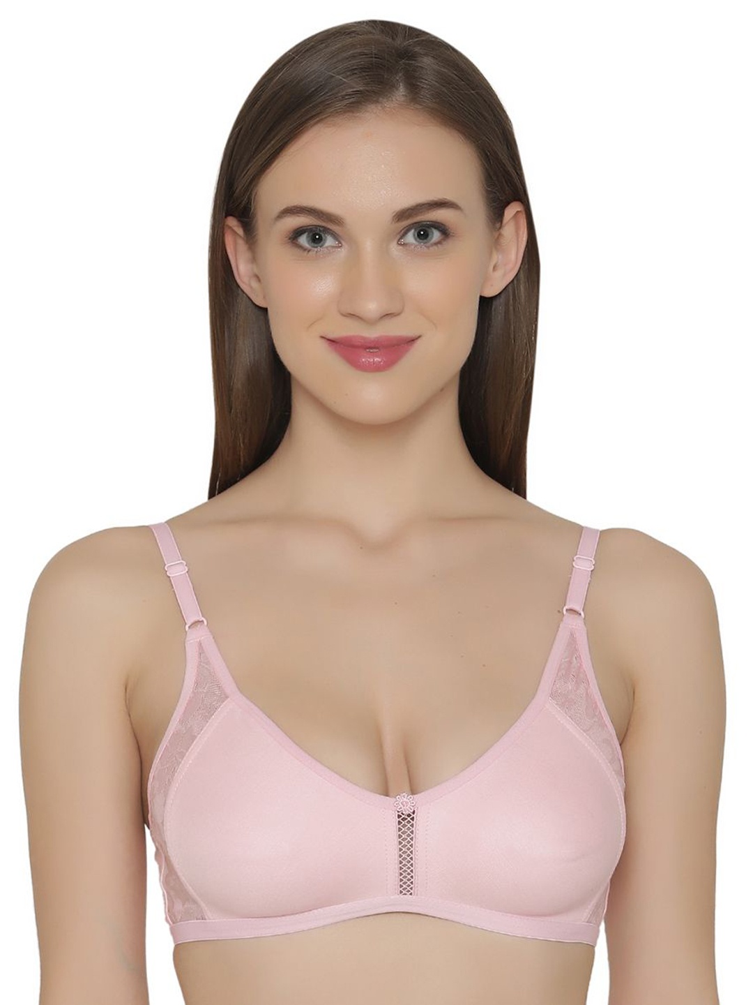 

Clovia Full Coverage Non-padded Cotton T-Shirt Bra, Pink