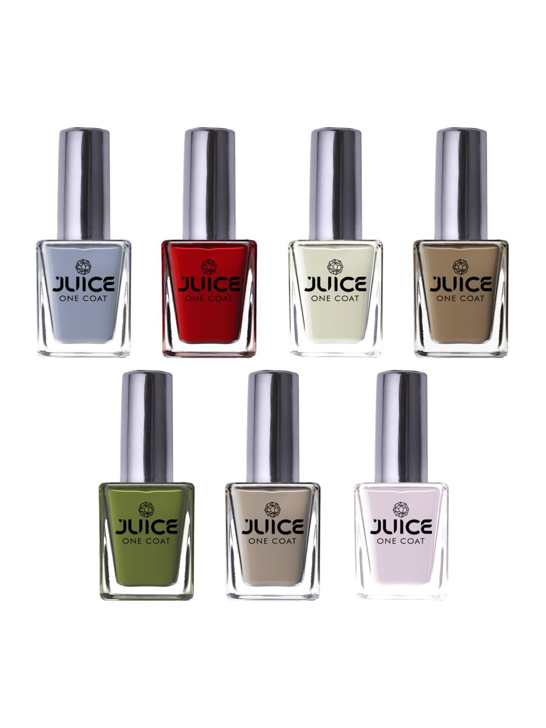 

JUICE Set Of 7 Long Lasting Waterproof Chip Resistant One Coat Nail Polish - 11ml Each, Multi