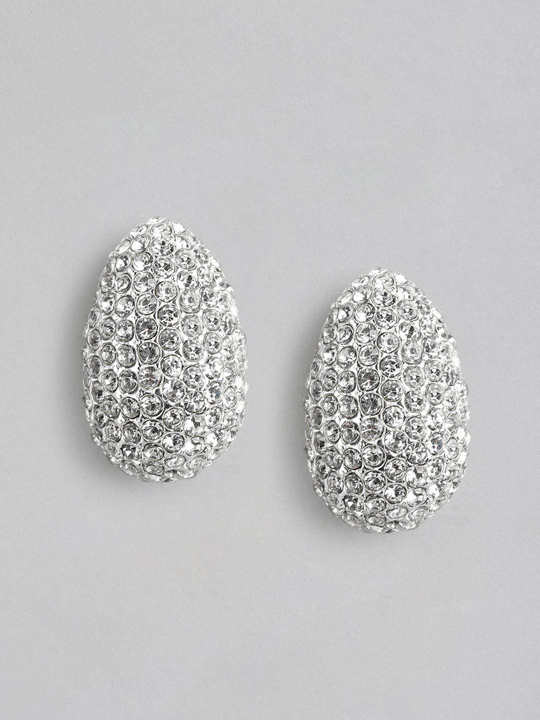 

Forever New Silver-Plated Teardrop Shaped Studs Earrings