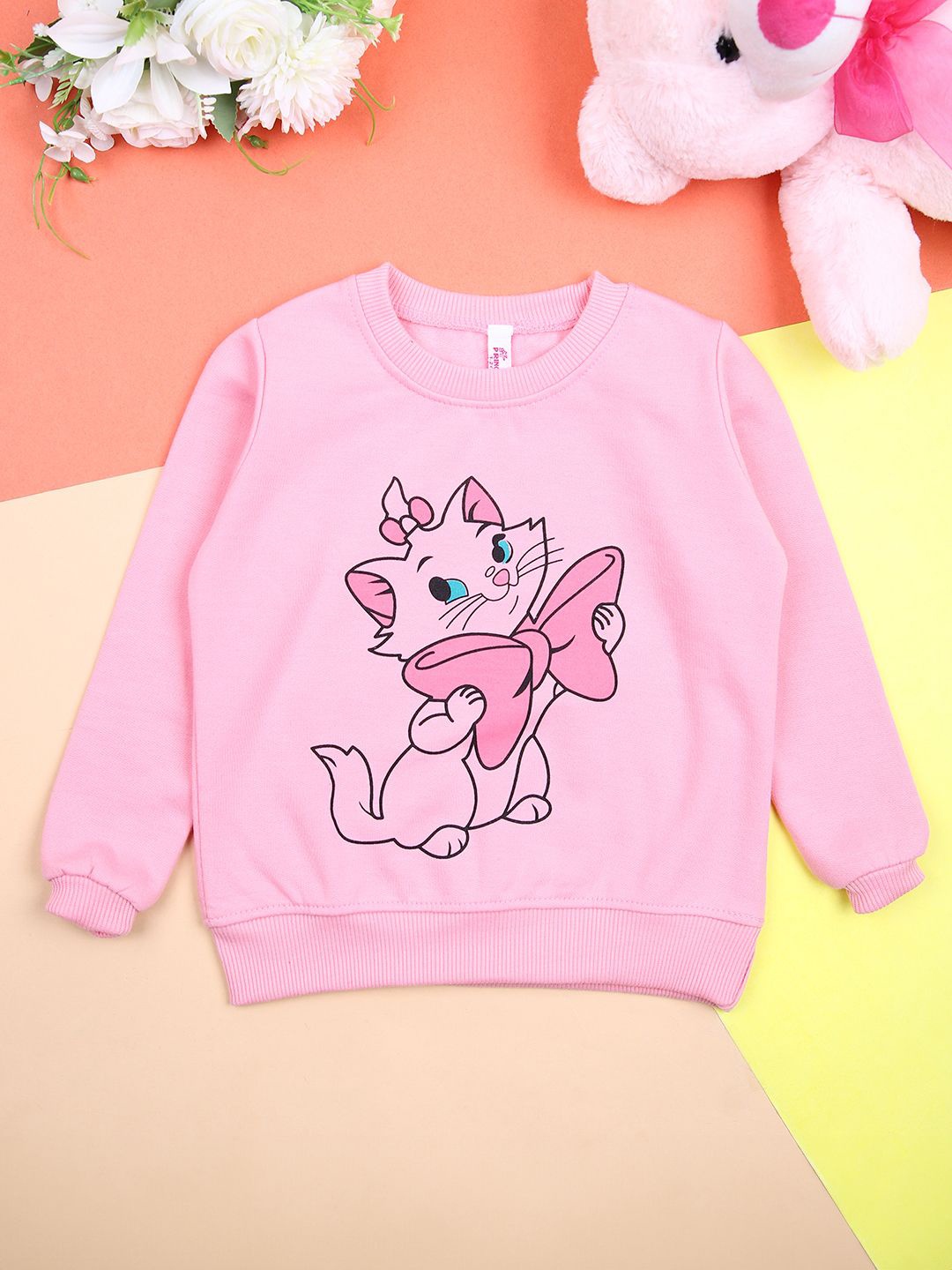 

V-Mart Girls Graphic Printed Pullover Sweatshirt, Pink