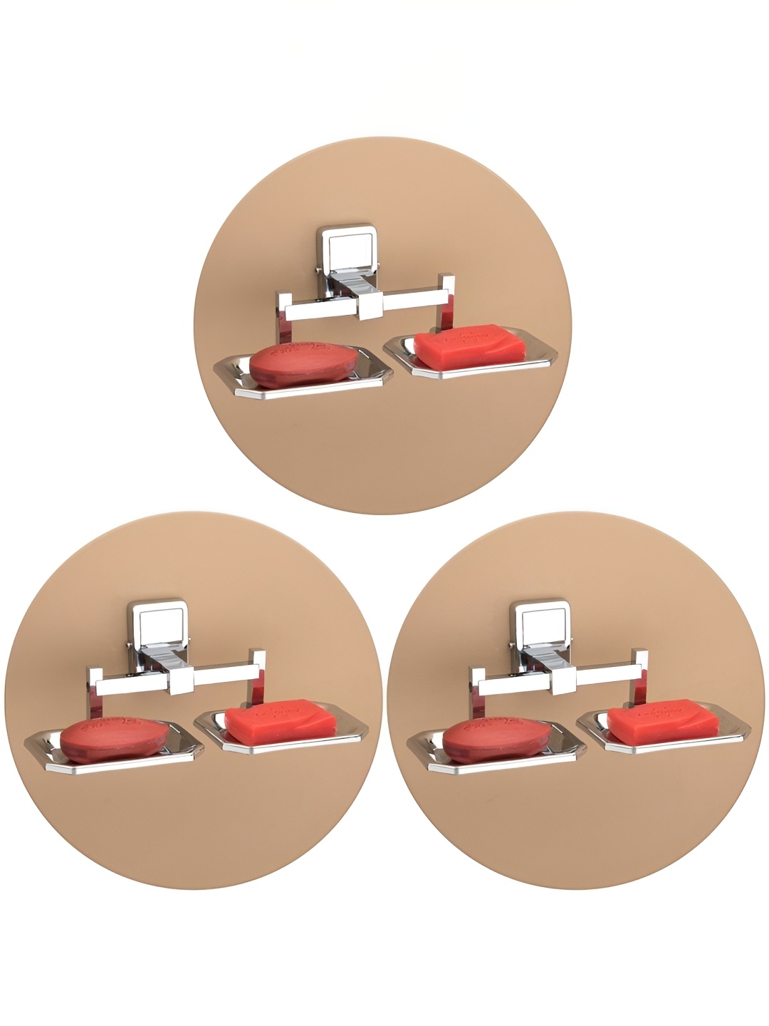

Plantex Silver-Toned 3 Stainless Steel Soap Dish