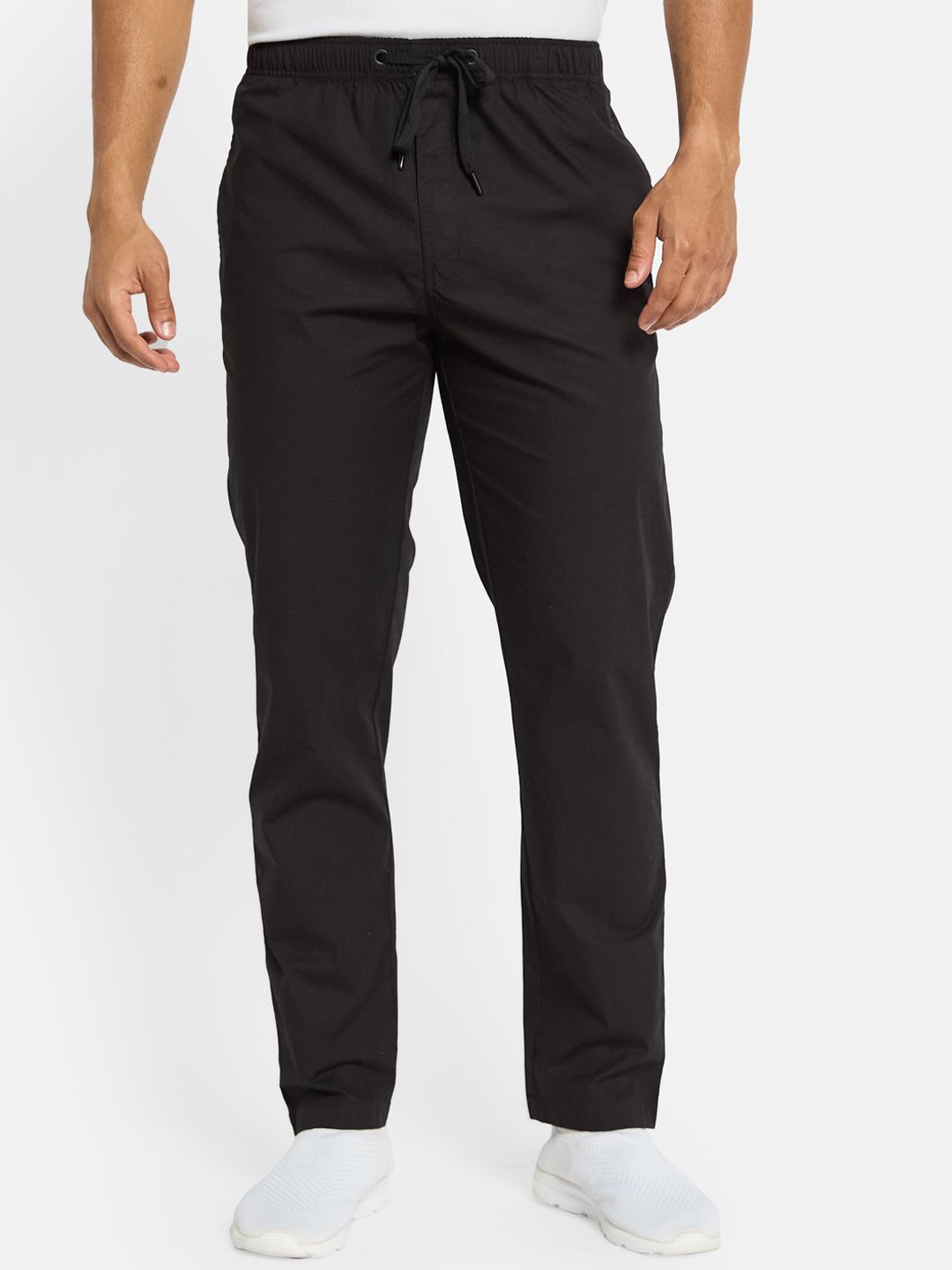 

Octave Men Cotton Black Mid Rise Regular Fit Track Pants