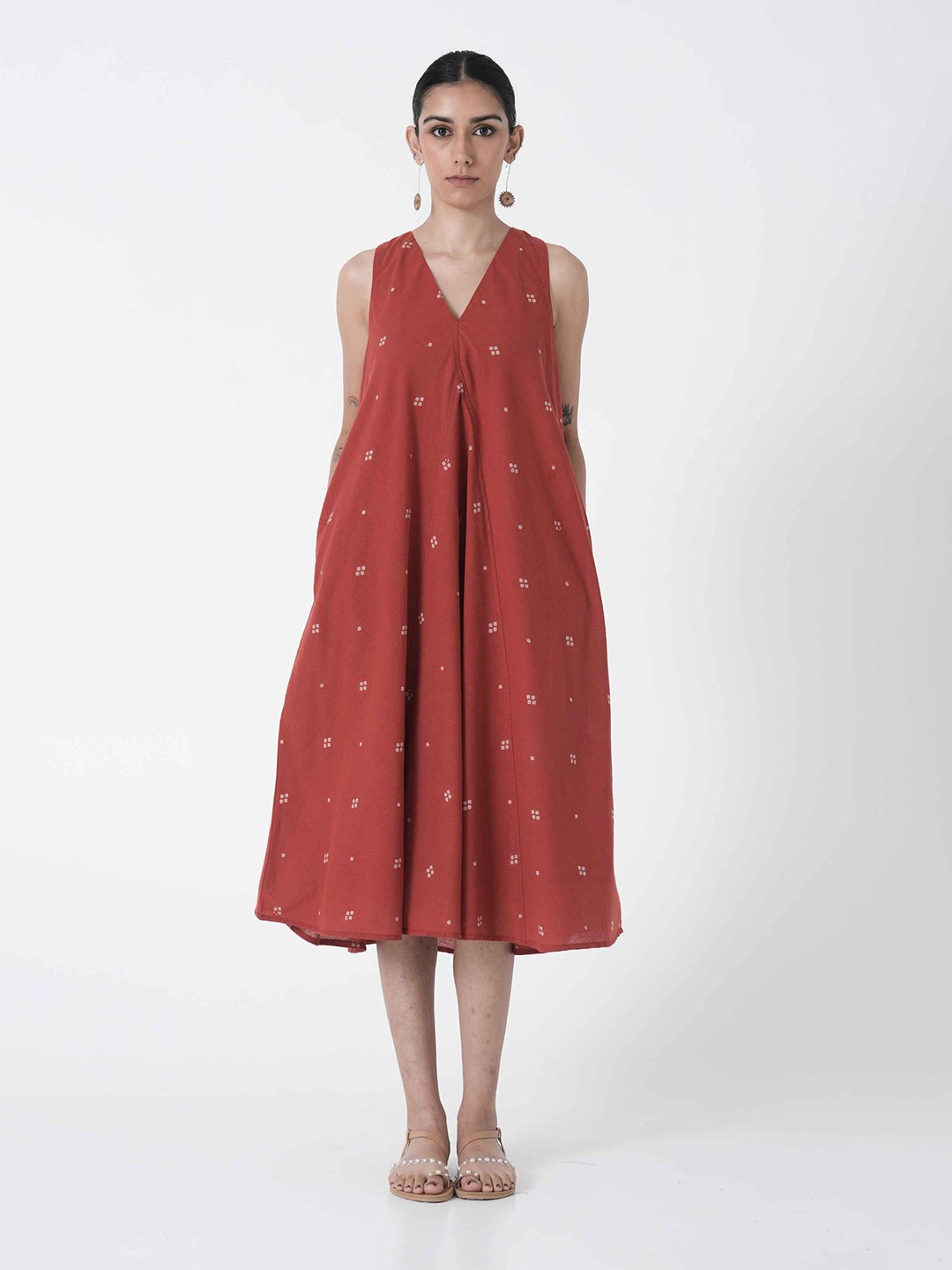 

the kaatn trail Women Printed A-Line Dress, Red