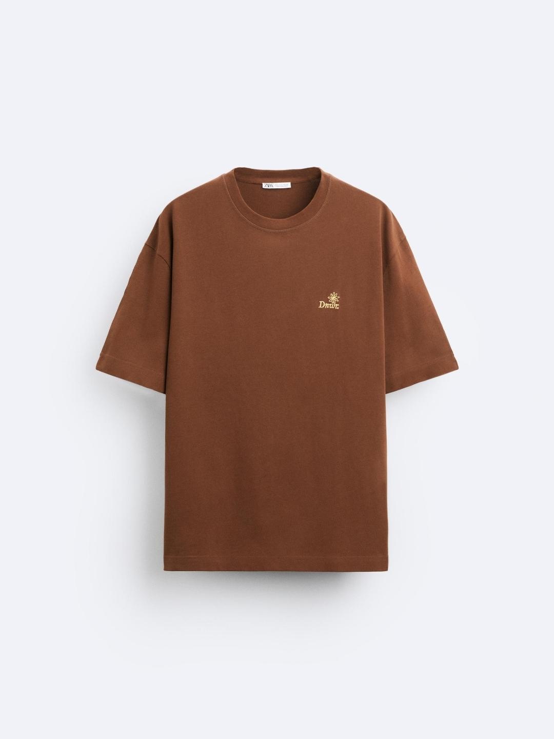 

ZARA Men Brown Tshirts