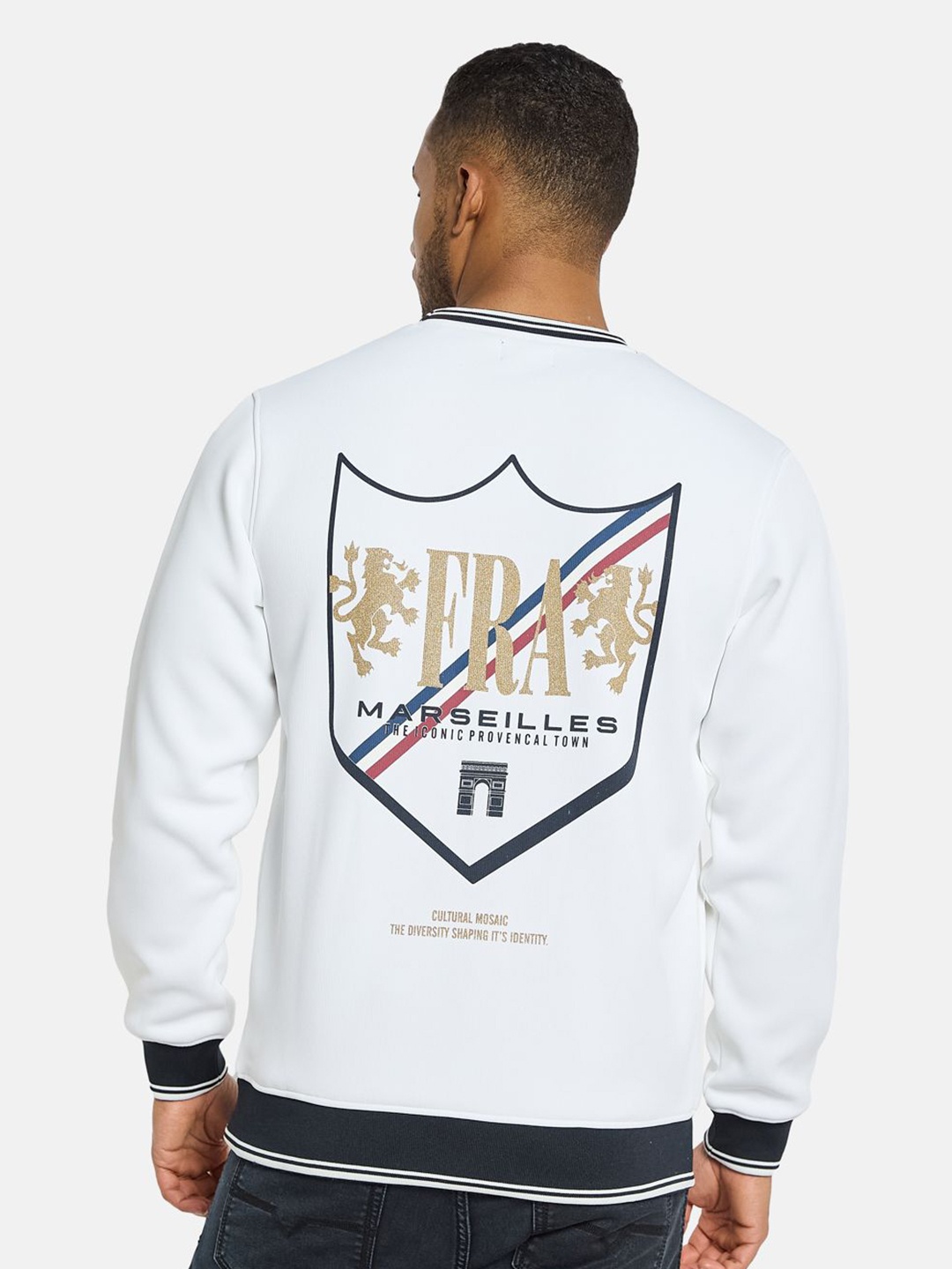 

Octave Men Graphic Printed Pullover Sweatshirt, White