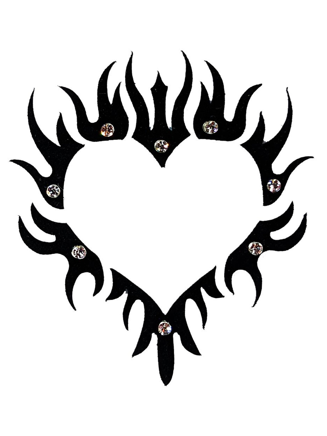 

Comet Busters Temporary Body Jewel Studded Heart Tattoo, Black