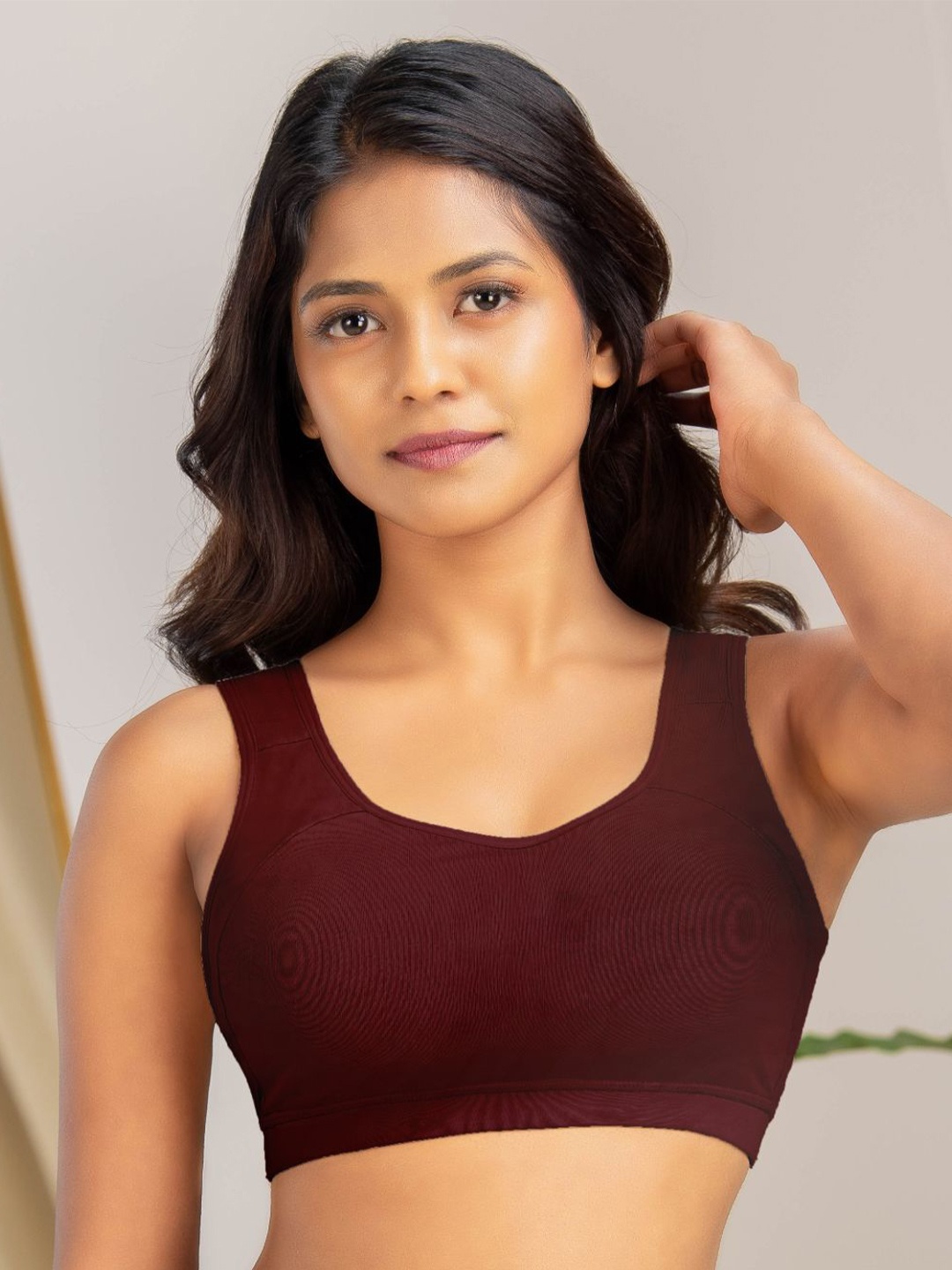 

BRIDA LADIES INNERWEAR Women Full Coverage Anti Microbial Rapid-Dry Workout Bra, Maroon