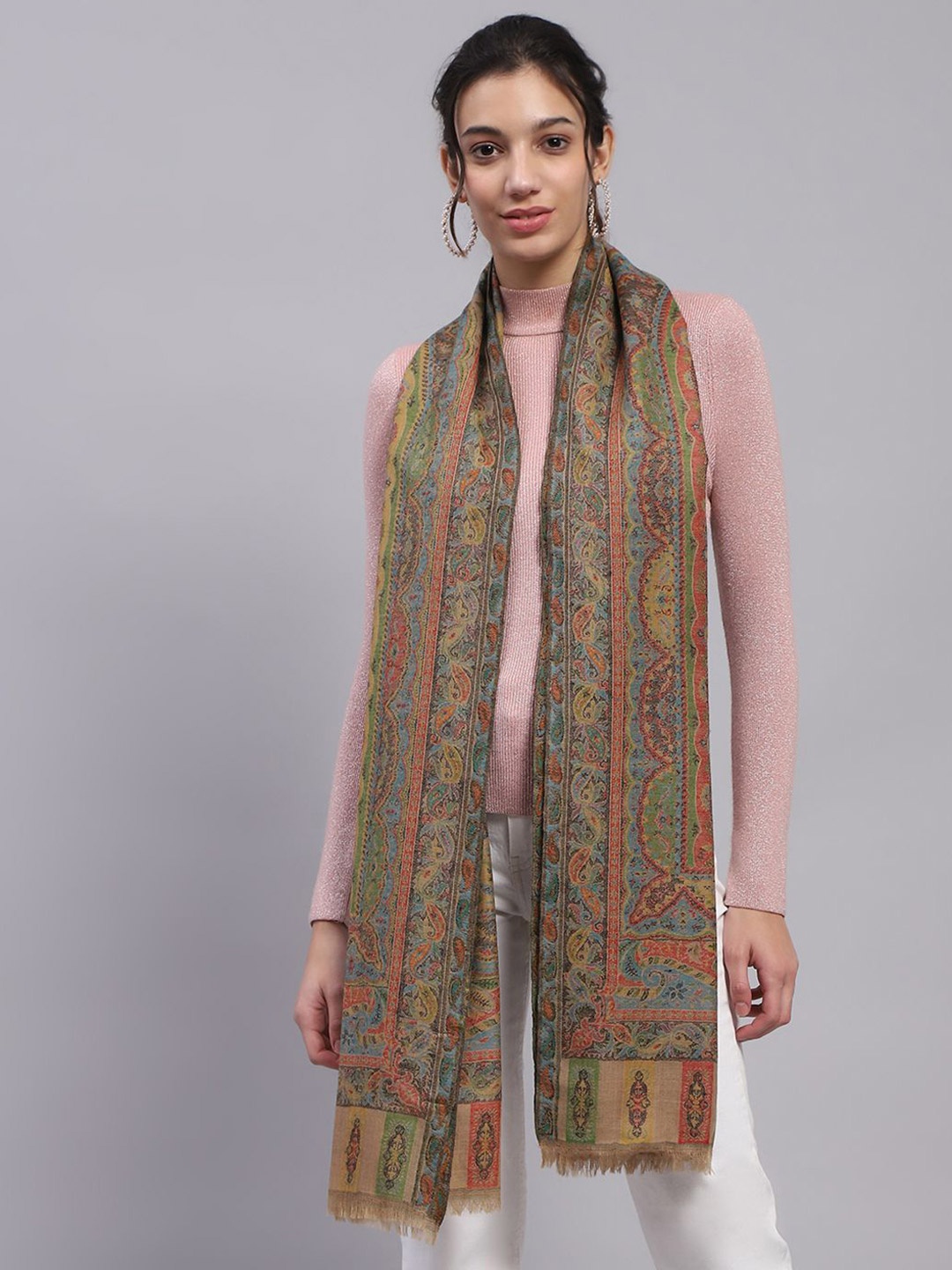 

Monte Carlo Women Woven Design Stole, Green