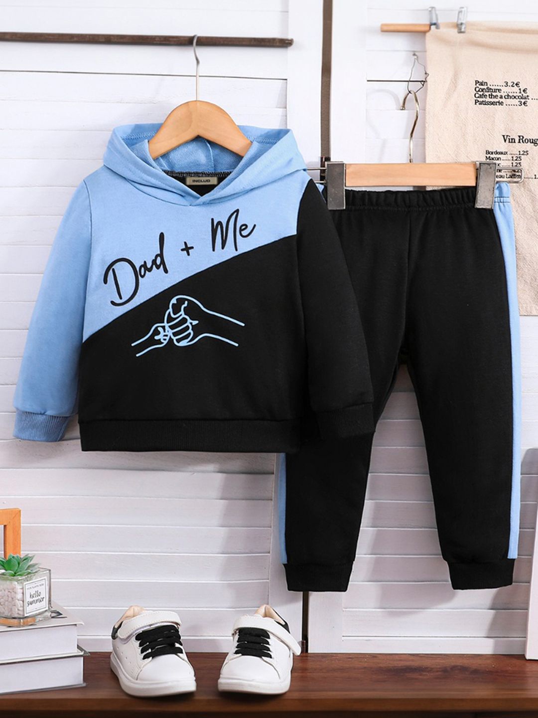 

INCLUD Boys Colourblocked Hooded Long Sleeves Sweatshirt With Jogger, Blue