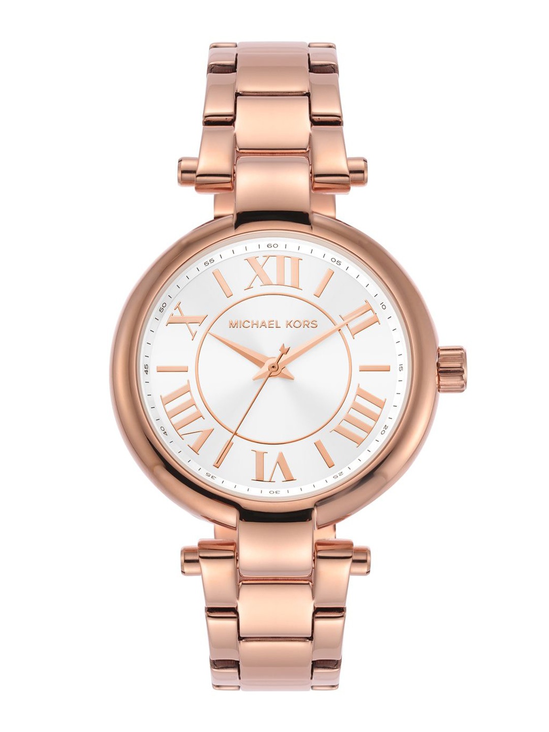 

Michael Kors Women Embellished Dial & Stainless Steel Straps Analogue Watch AK_MK7419, Rose gold