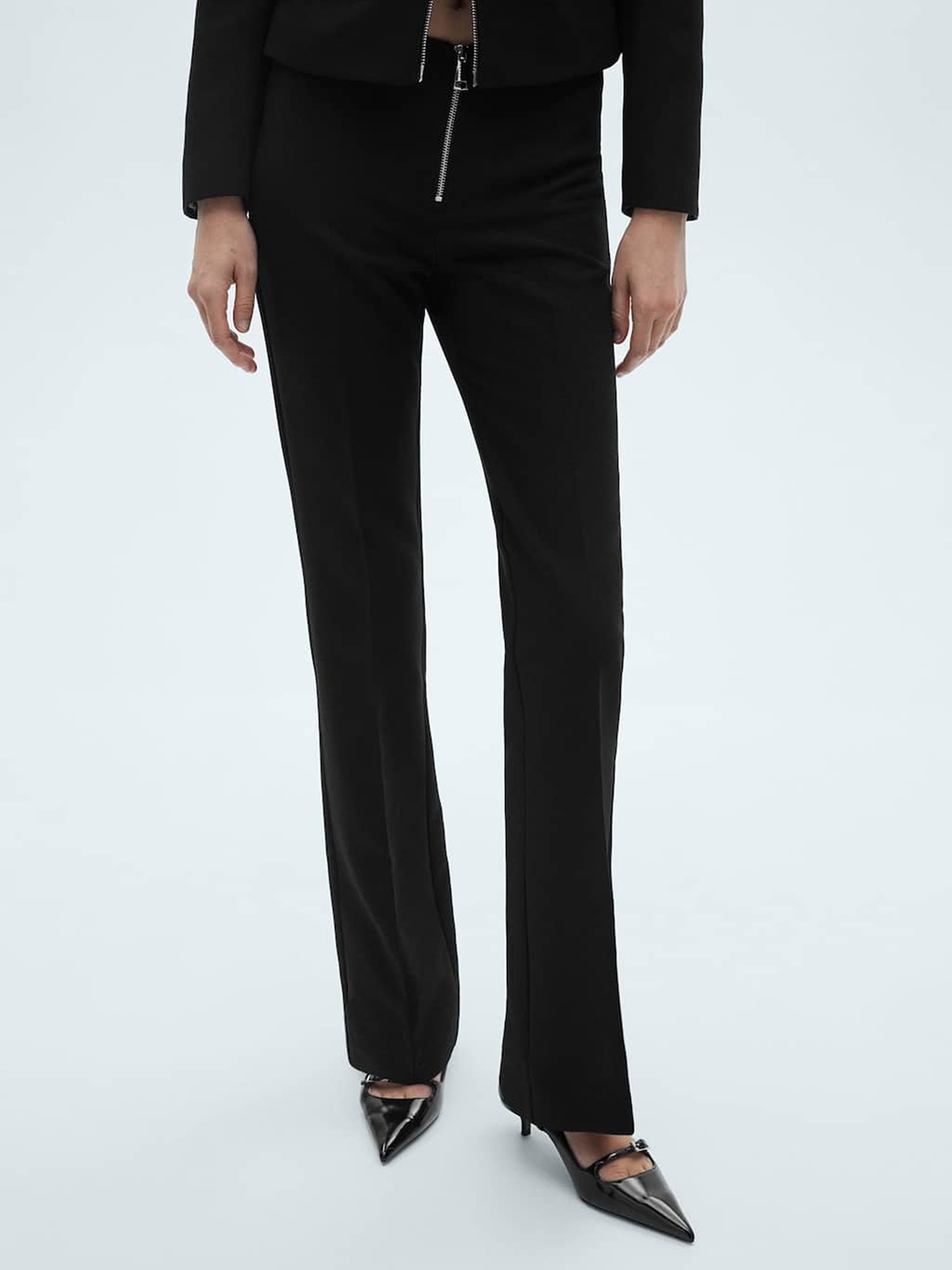 

MANGO Women Bootcut Trousers, Black