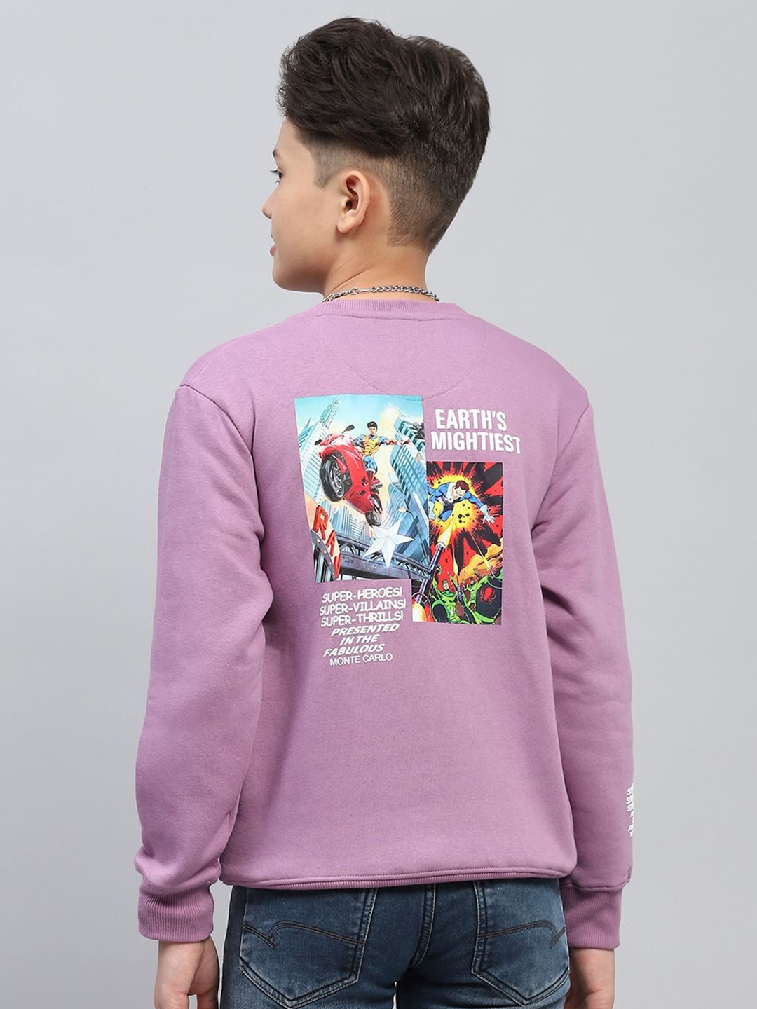 

Monte Carlo Boys Printed Cotton Pullover Sweatshirt, Purple