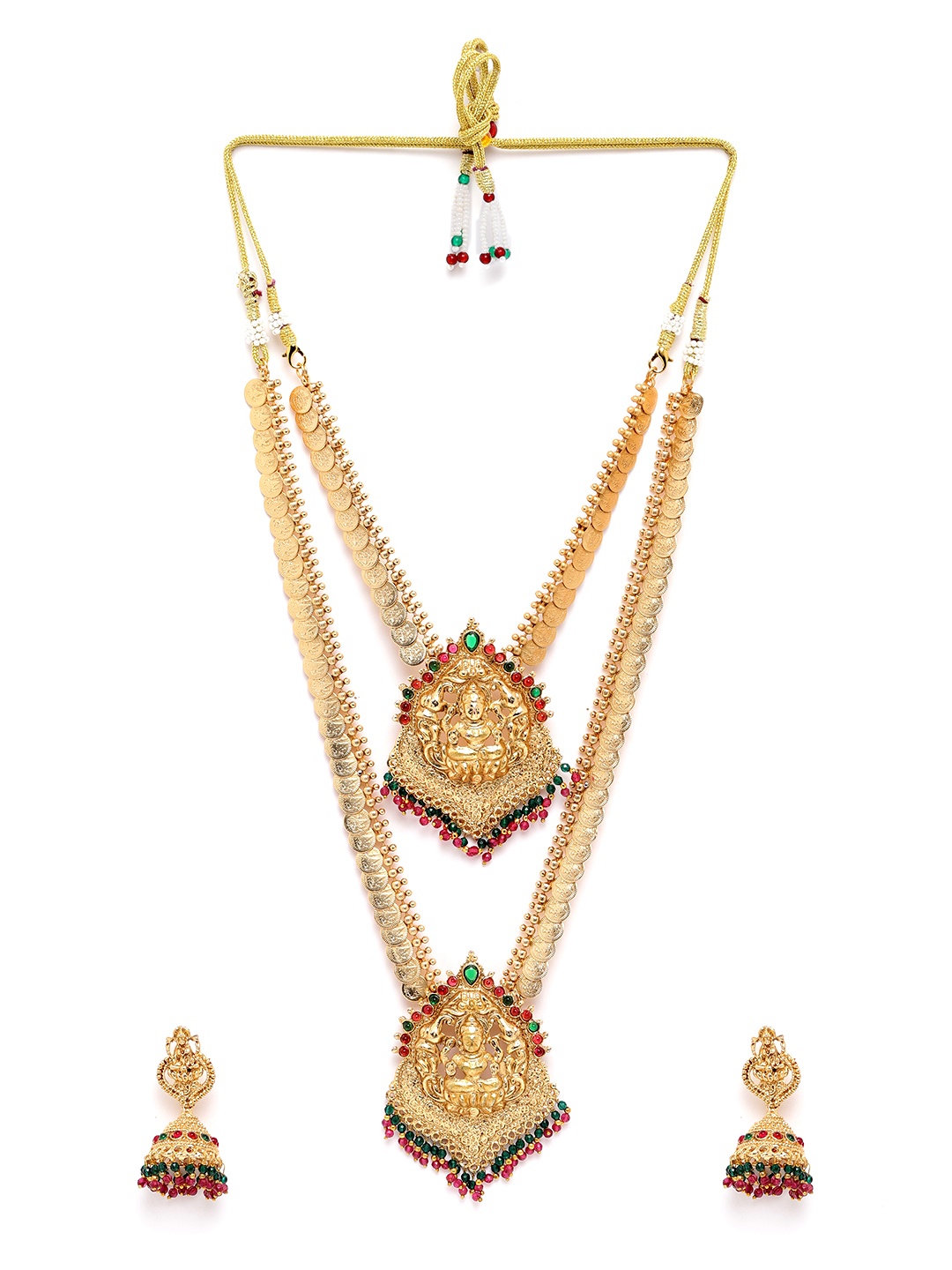 

StileAdda Gold Plated Coin Necklace With Earrings Combo Set