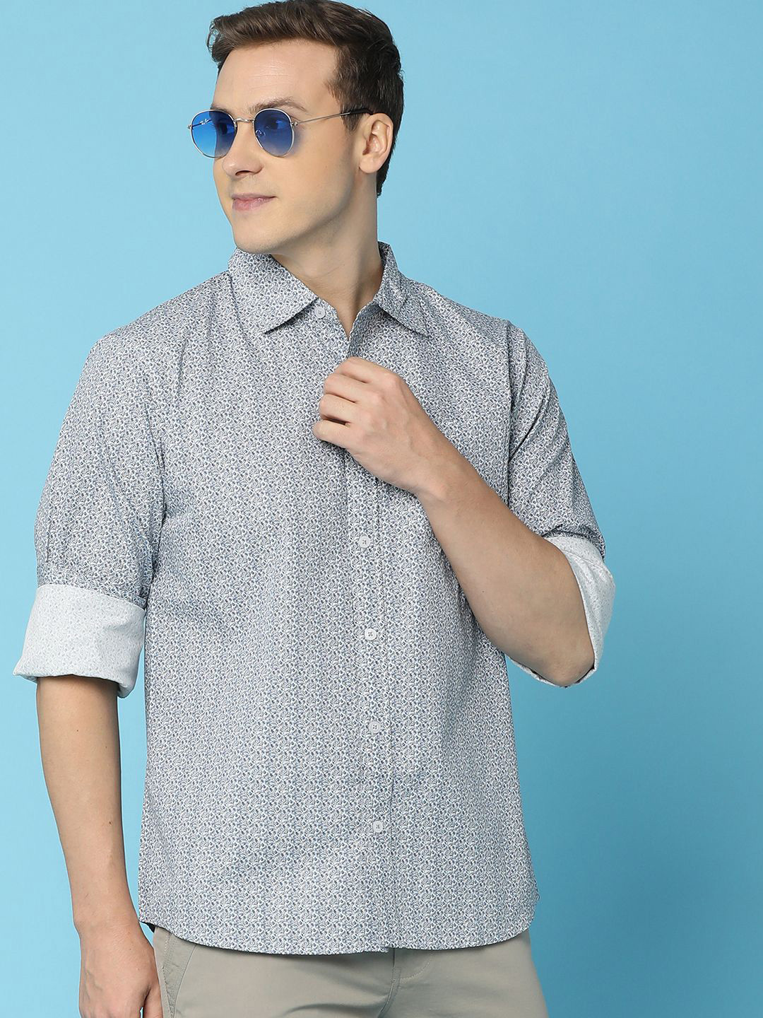 

V-Mart Men Opaque Printed Casual Shirt, Blue