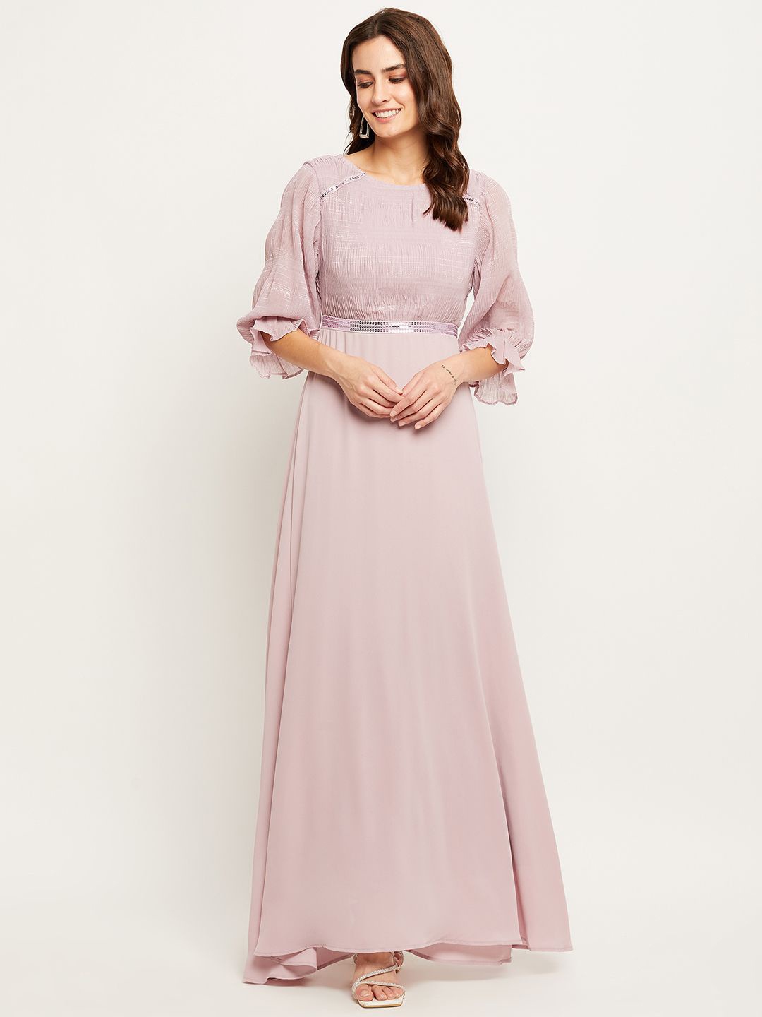 

Madame Women Solid Maxi Dress, Mauve