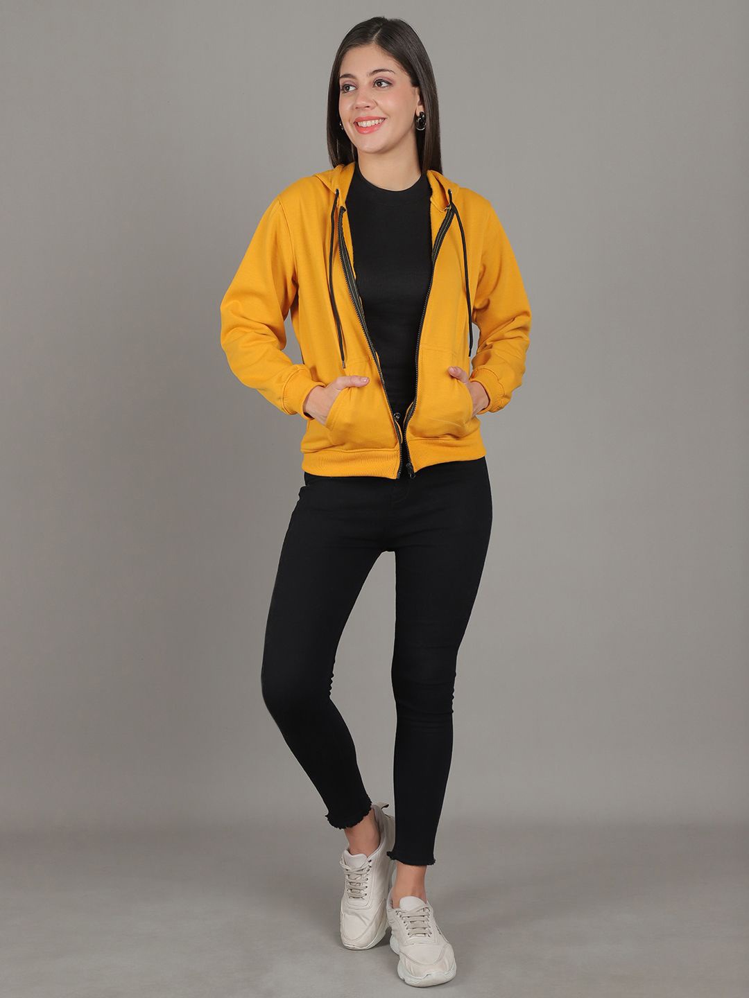 

GRACIT Women Hooded Sweatshirt, Gold