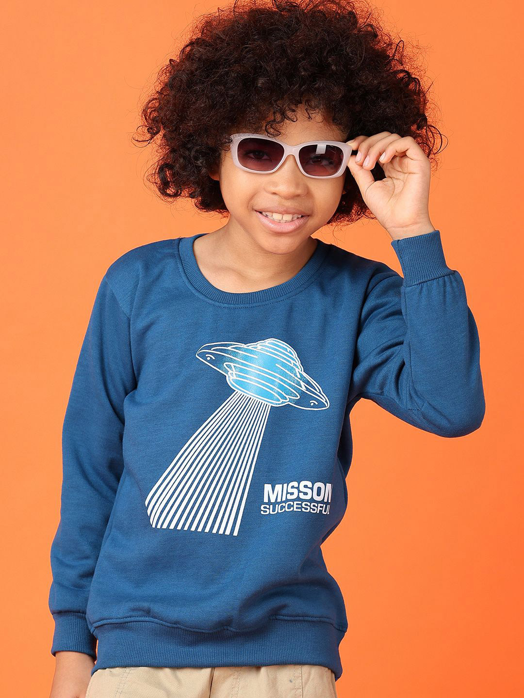 

V-Mart Boys Printed Casual Round Neck Sweatshirt, Blue