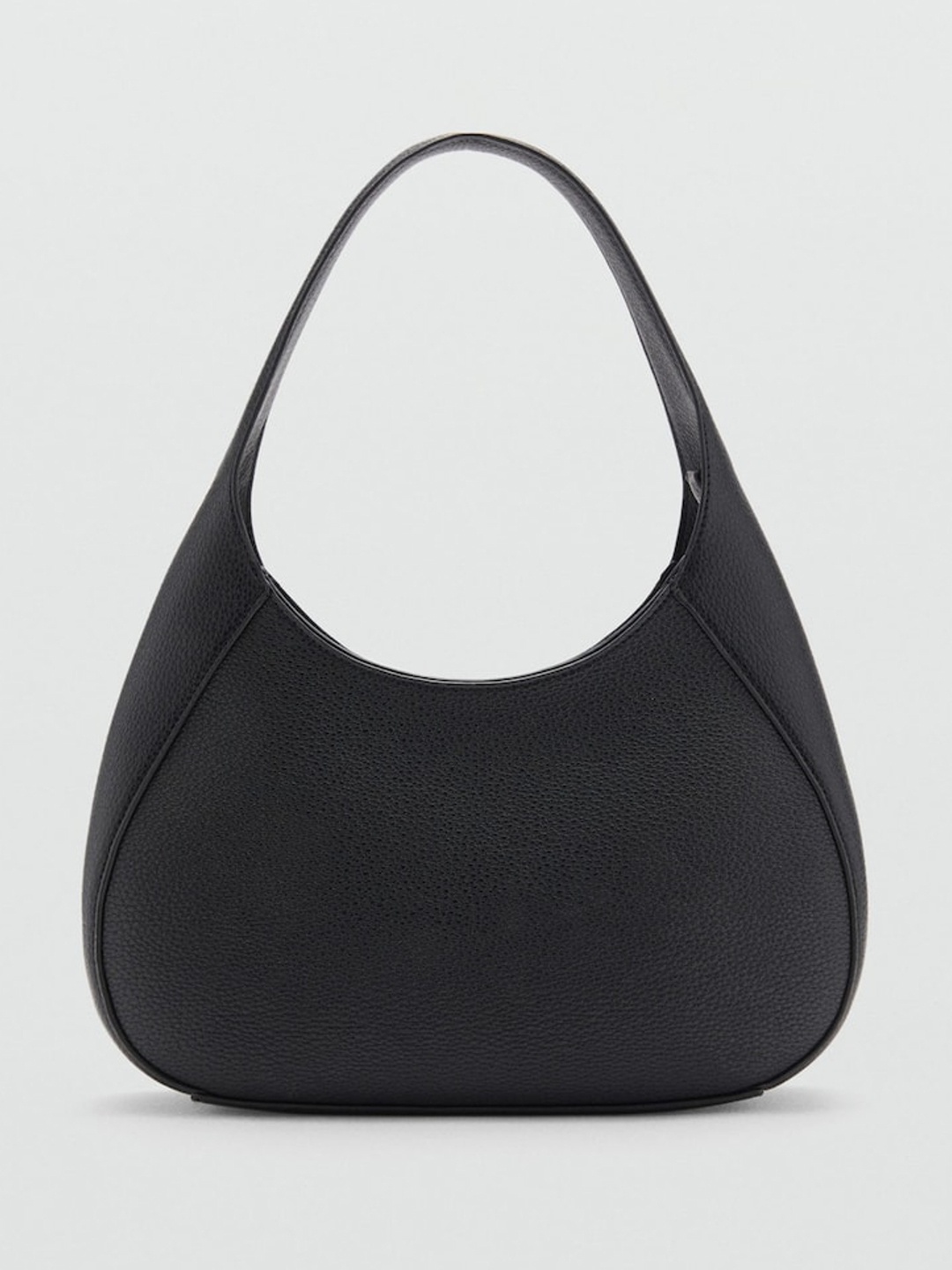 

MANGO Textured Structured Shoulder Bag, Black