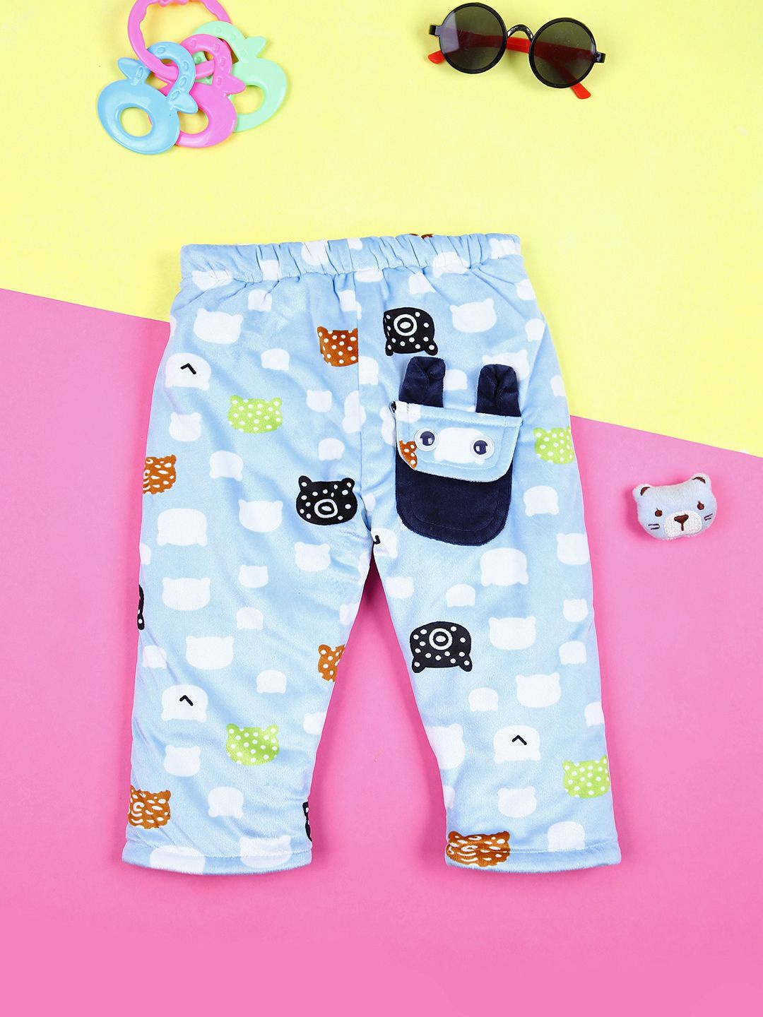 

V-Mart Infants Printed Cotton Trackpants, Blue