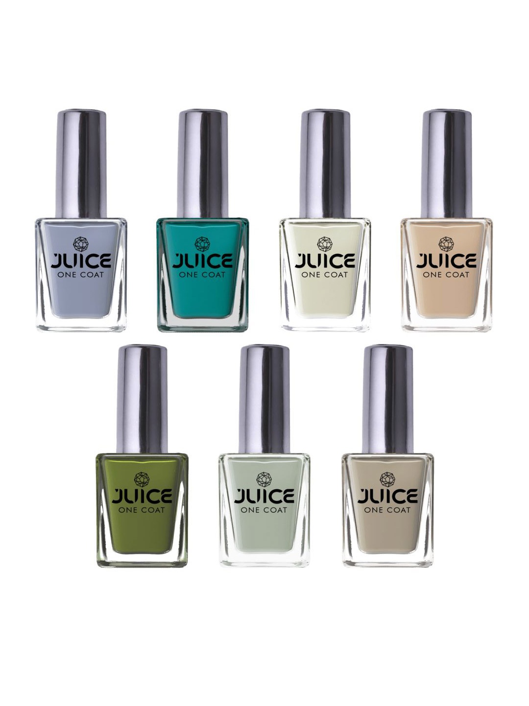 

JUICE Set of 7 One Coat Long Lasting Quick Dry Nail Polish - 11 ml each, Grey