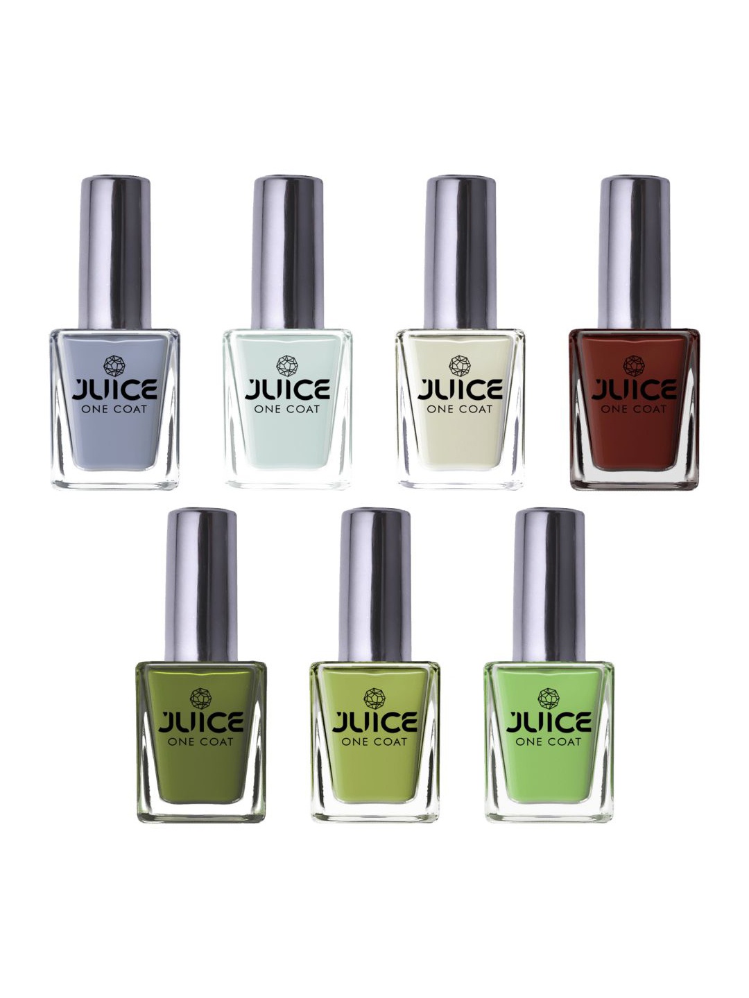 

JUICE Set of 7 One Coat Long Lasting Quick Dry Nail Polish - 11 ml each, Grey