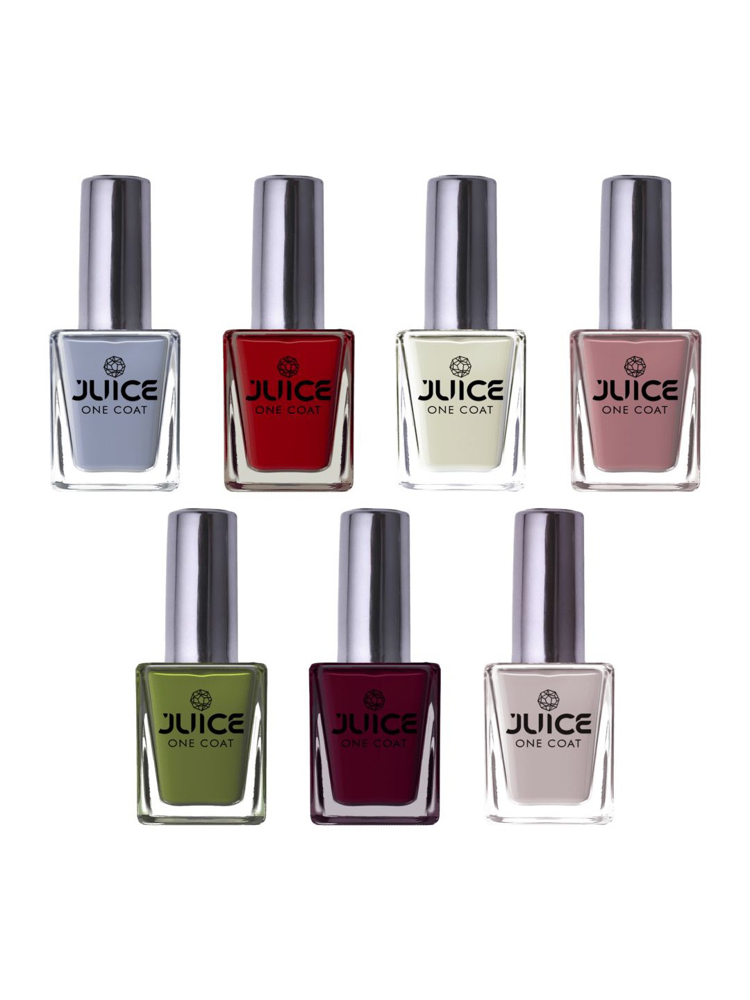 

JUICE Set of 7 One Coat Long Lasting Quick Dry Nail Polish - 11 ml each, Multi