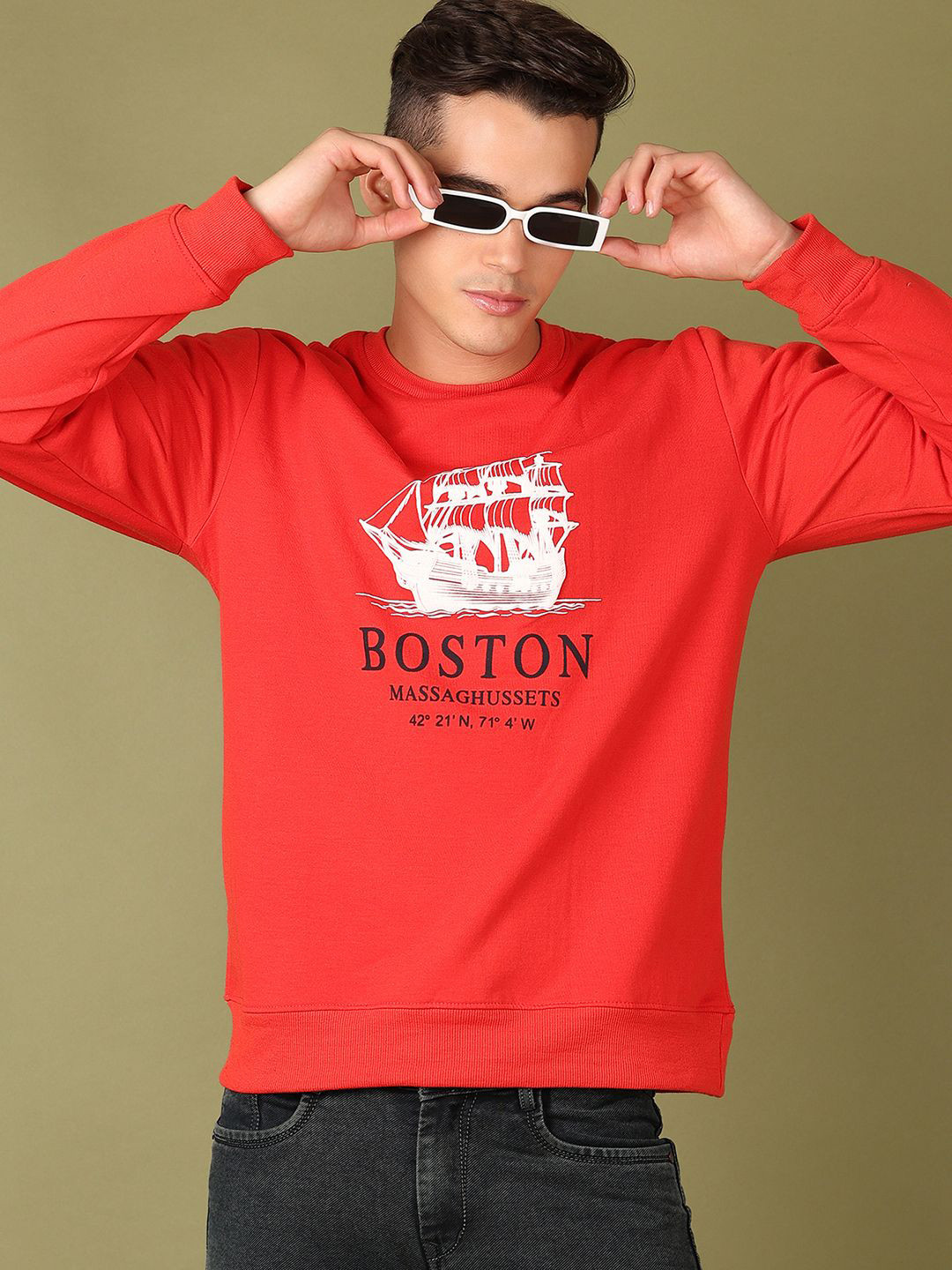 

V-Mart Men winters Sweatshirt, Orange