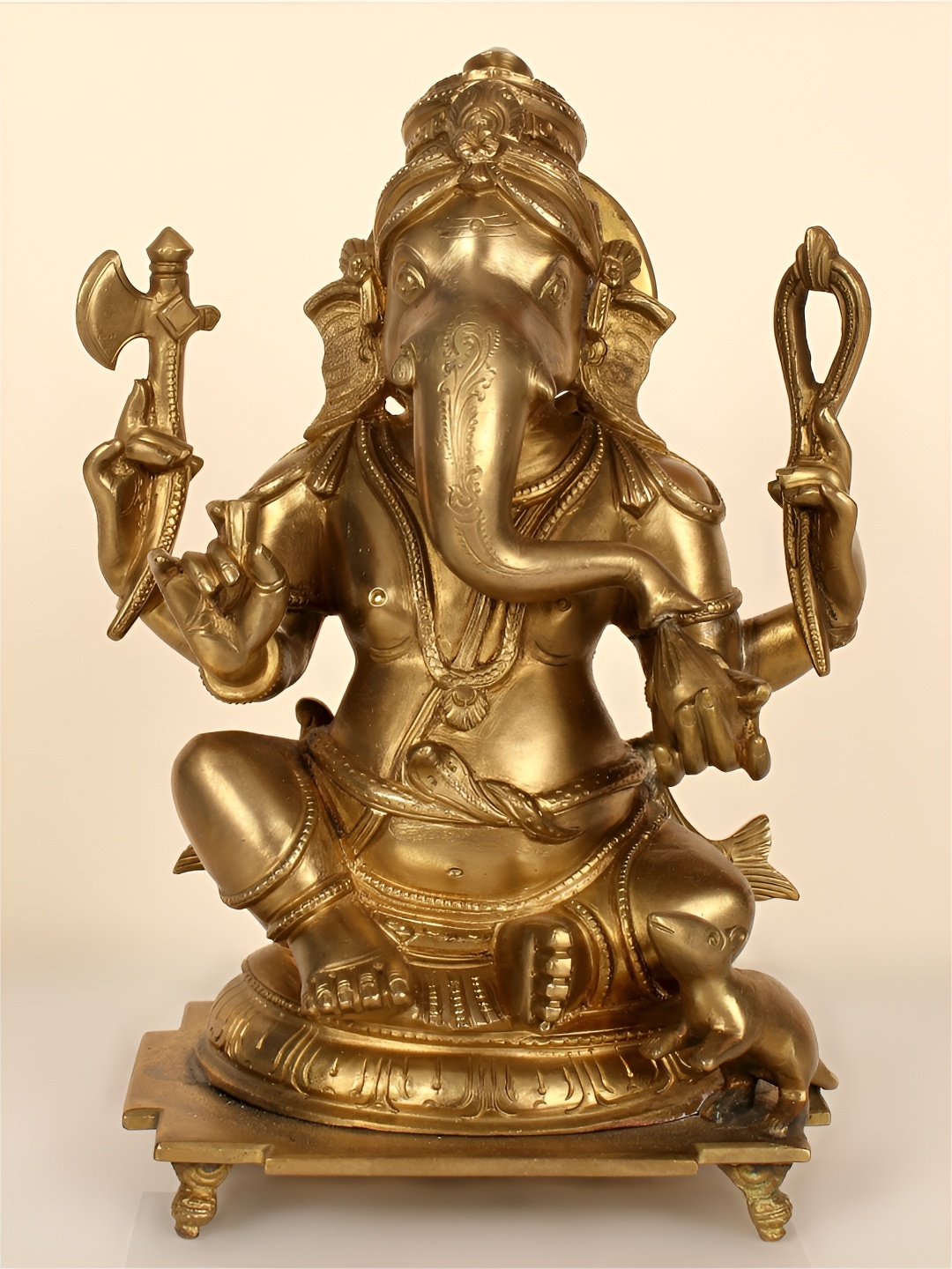 

Exotic India Gold-Toned Lord Ganesha Religious Idol Showpiece