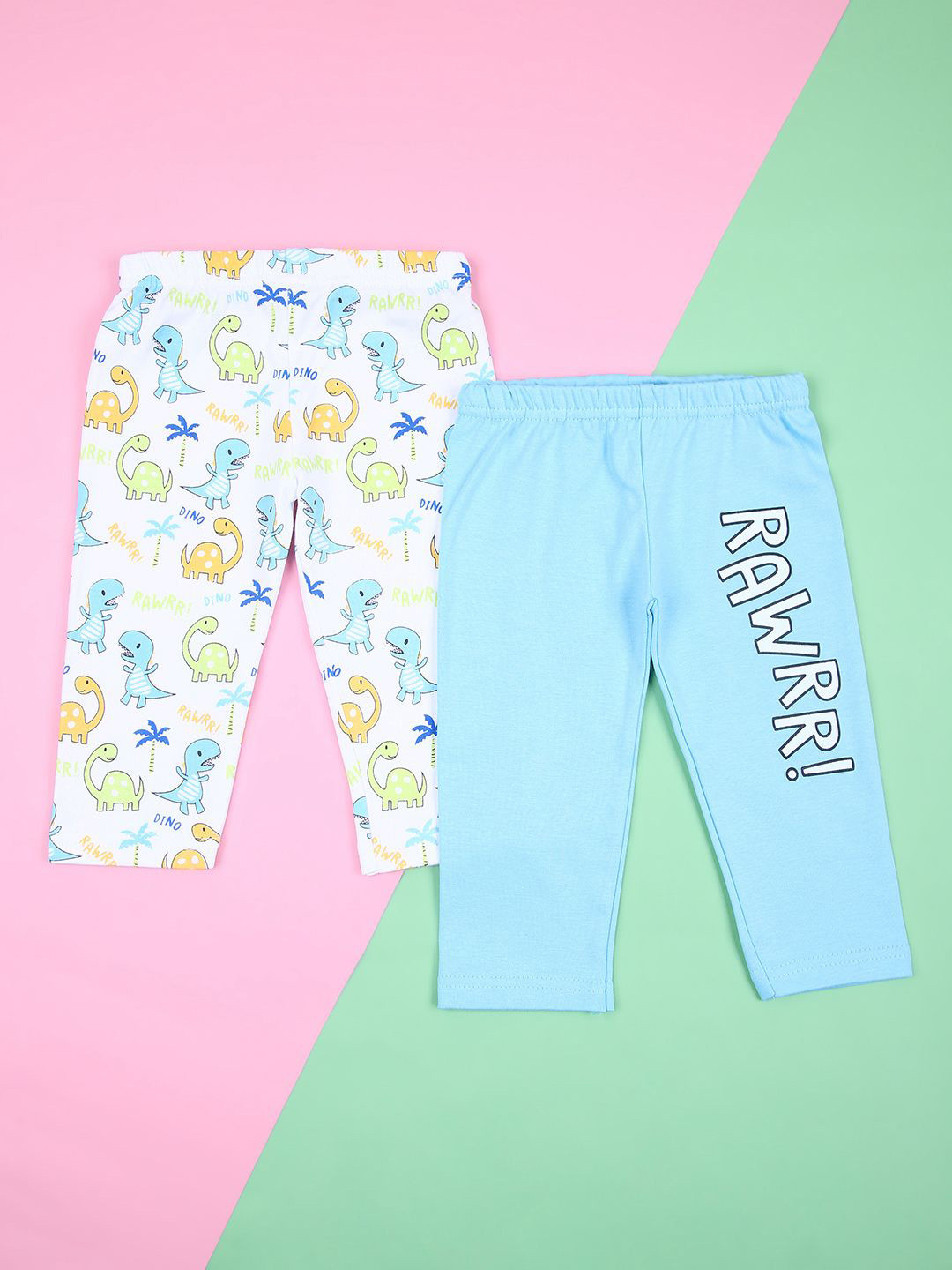

V-Mart Kids Pack Of 2 Printed Cotton Lounge Pants, White