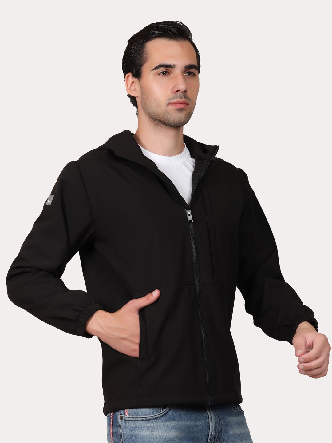 

Spirit Men Polyester Lightweight Tailored Jacket, Black