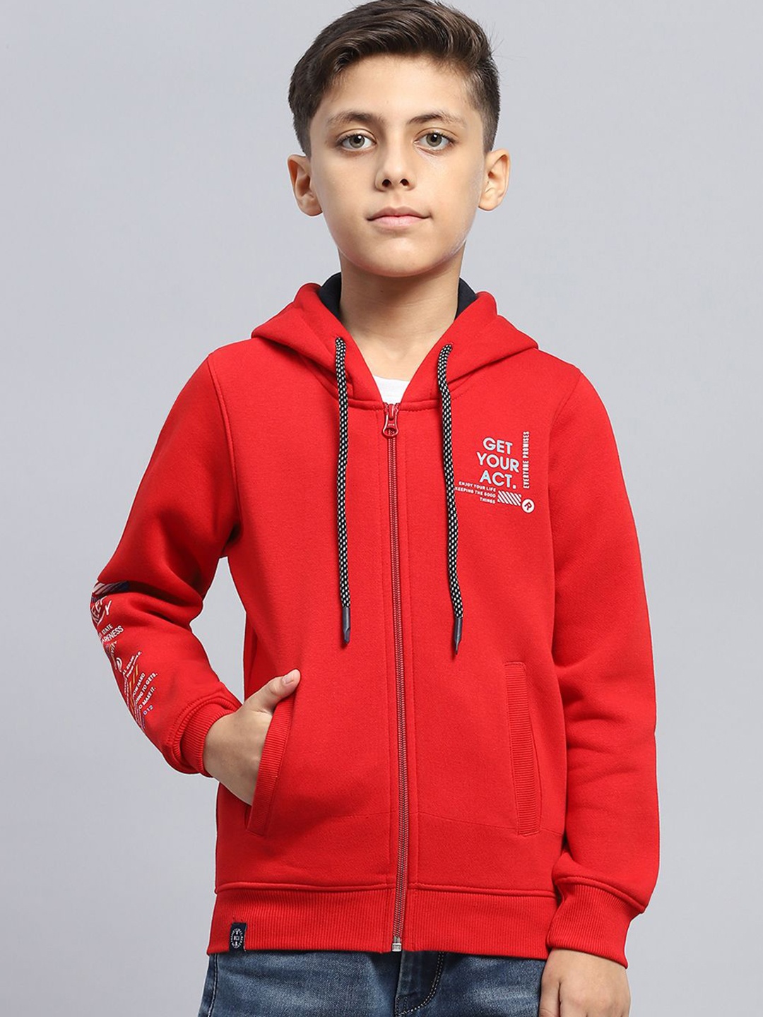 

Monte Carlo Boys Printed Pullover Cotton Sweatshirt, Red