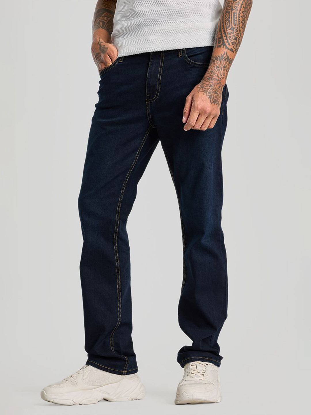 

Snitch Men Classic Stretchable Jeans, Navy blue