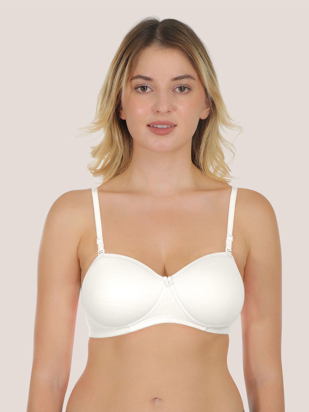 

POOJA RAGENEE Women Full Coverage Anti Odour Balconette Bra, White
