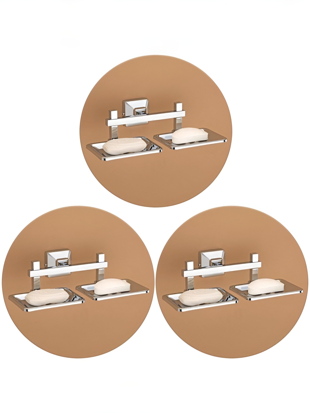 

Plantex Silver-Toned 3 Stainless Steel Soap Dish