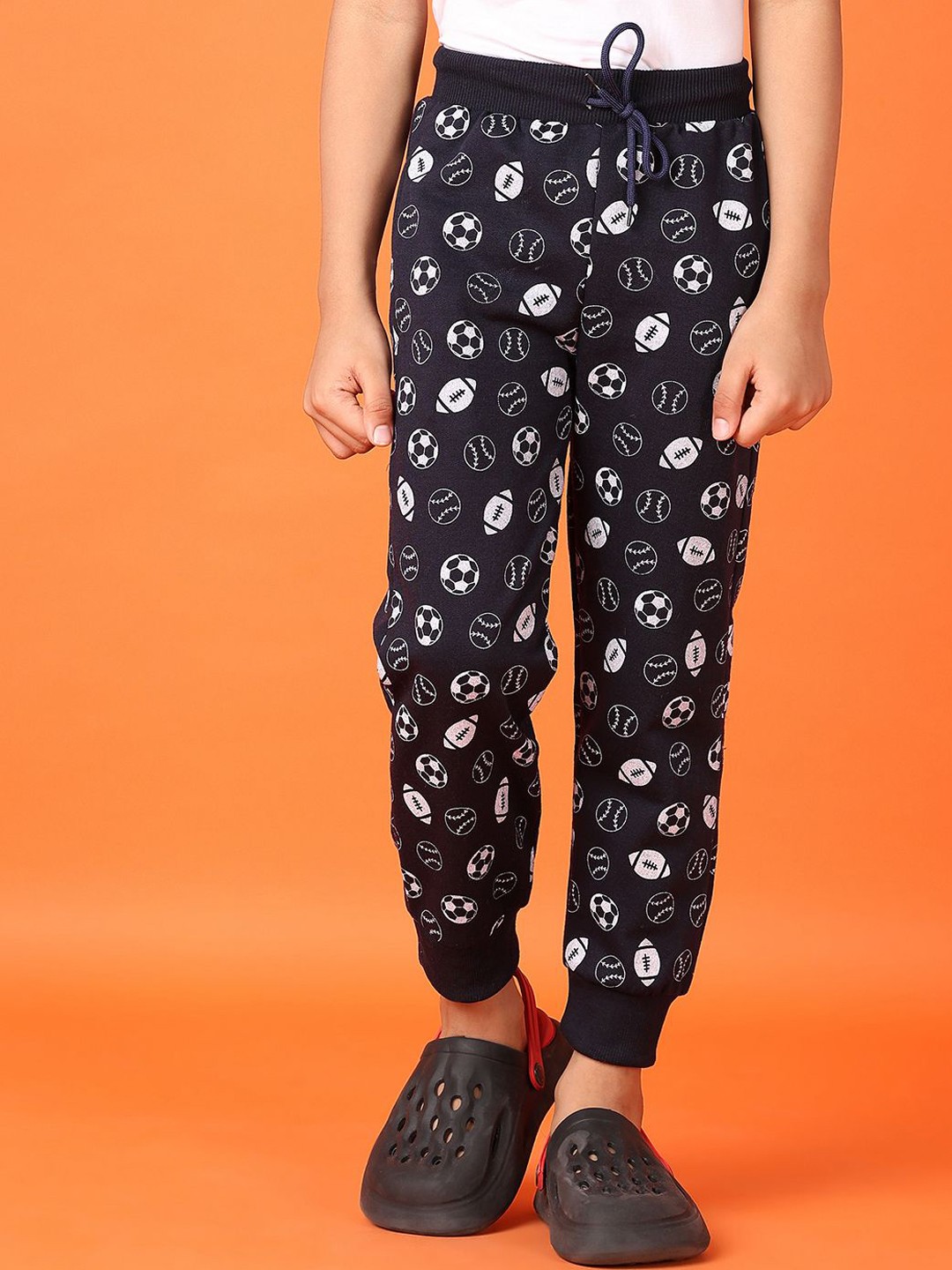 

V-Mart Boys Graphic Printed Cotton Joggers, Navy blue