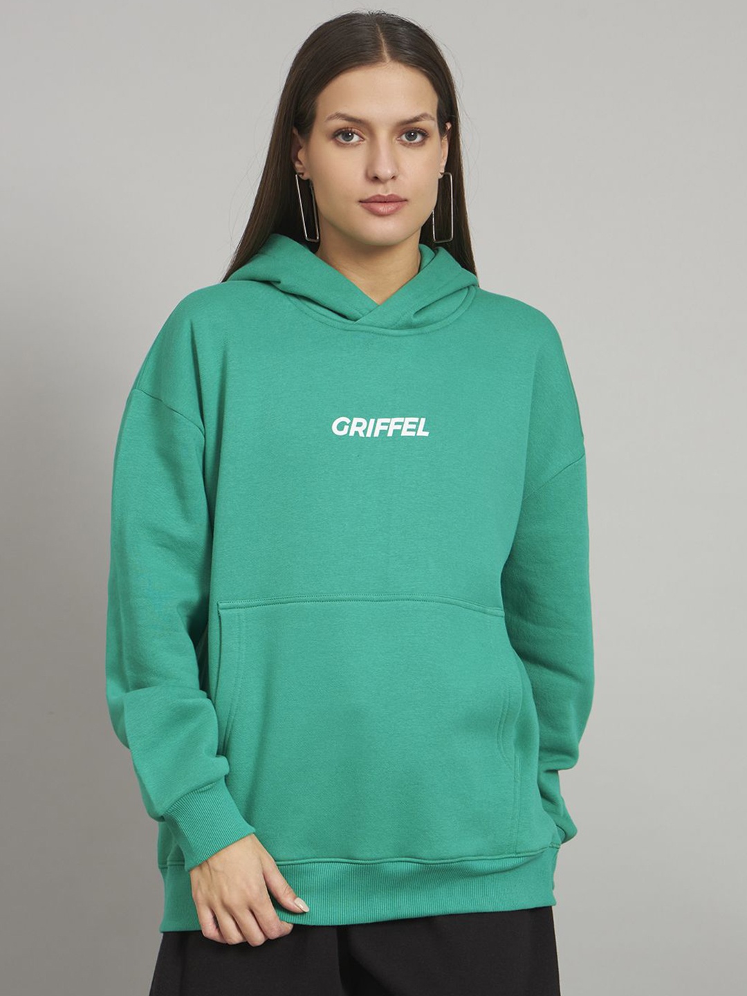 

GRIFFEL Women Hooded Pullover Sweatshirt, Green