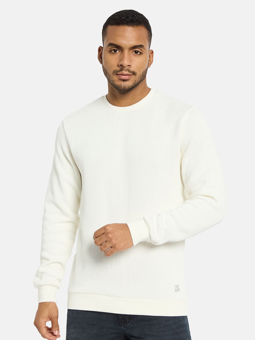 

Octave Men Long Sleeves Pullover Sweatshirt, White