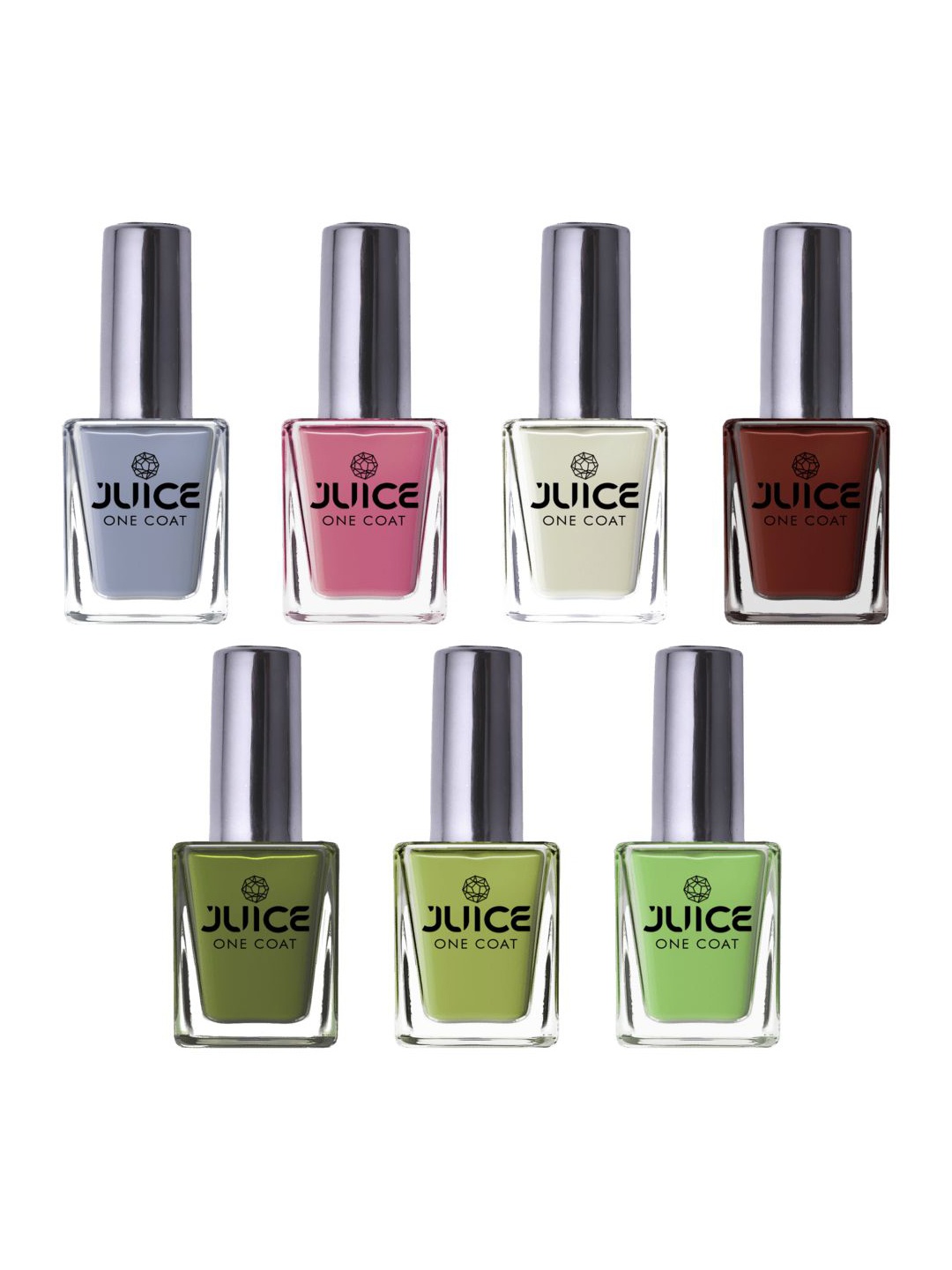 

JUICE Set of 7 One Coat Long Lasting Quick Dry Nail Polish - 11 ml each, Multi