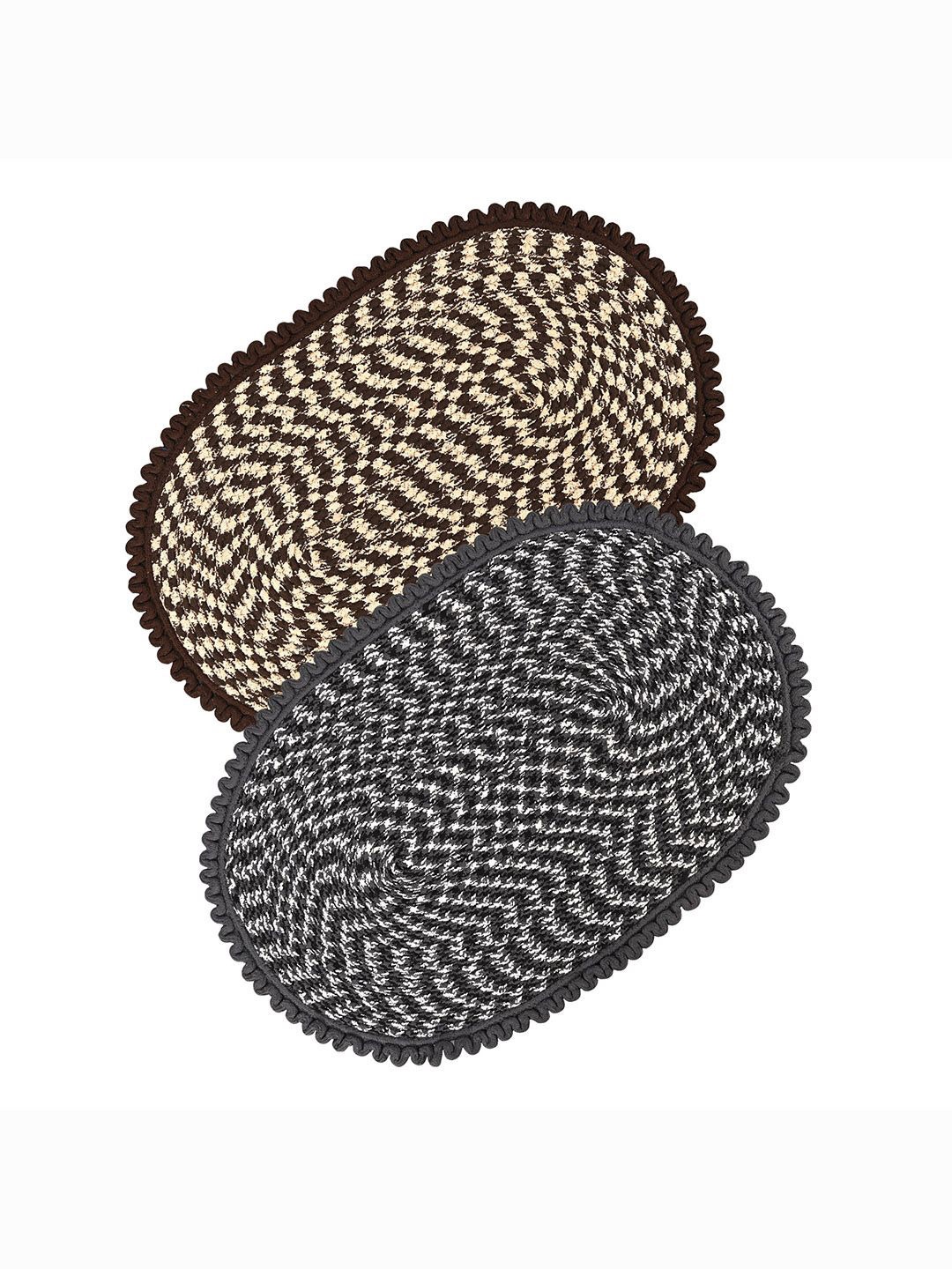 

Kuber Industries Cream-Colored & Grey 2 Pieces Printed Cotton Doormats