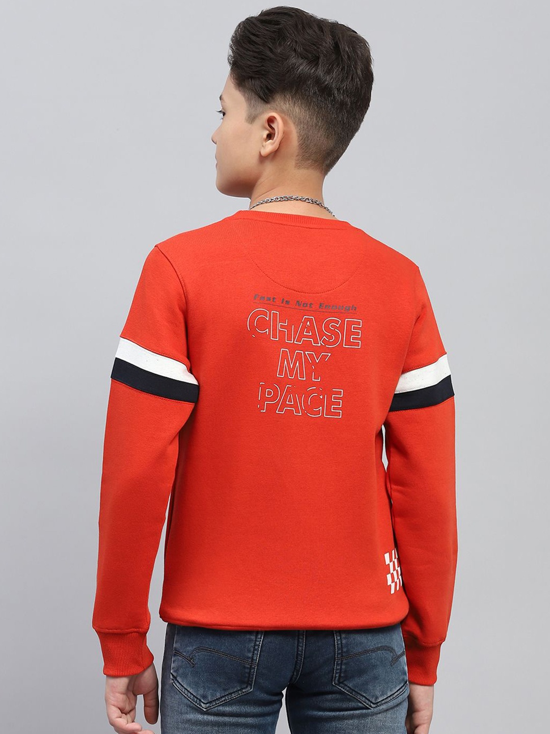 

Monte Carlo Boys Typography Printed Cotton Sweatshirt, Orange